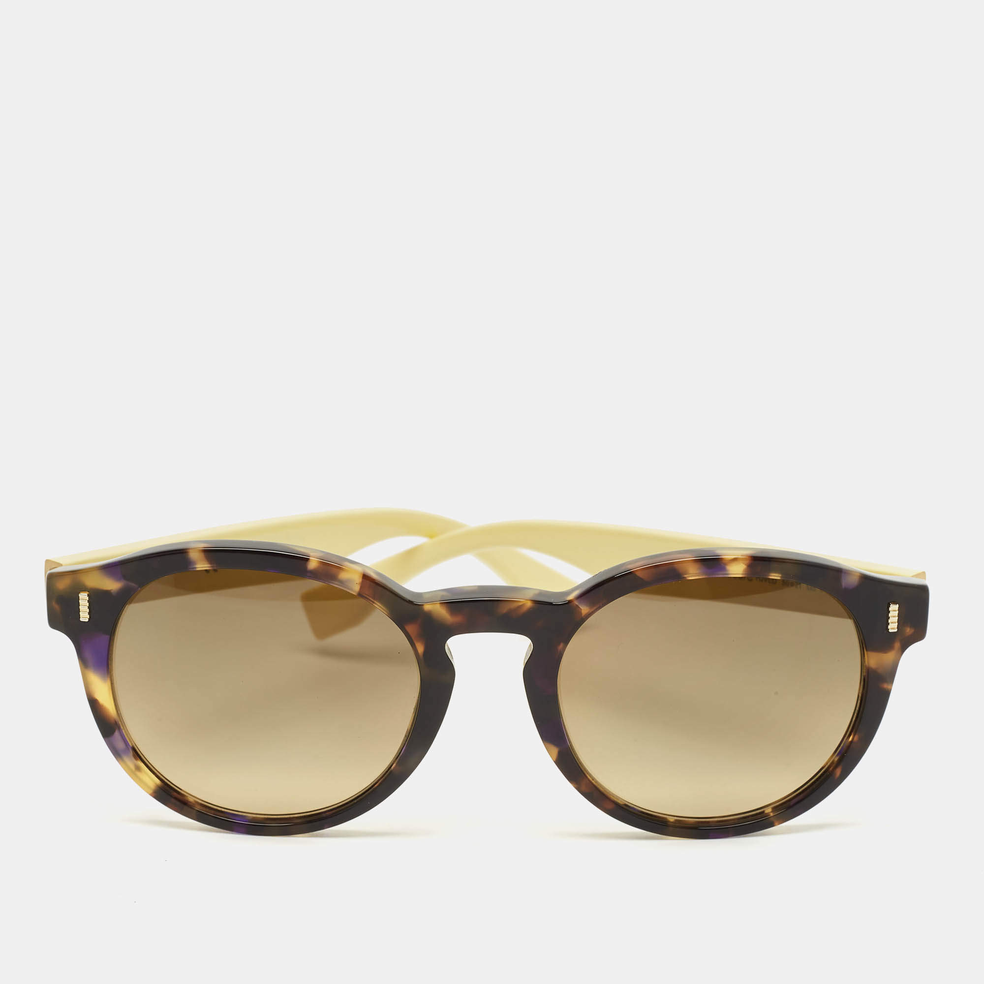 Fendi Tortoise Brown/Yellow Gradient FF 0085/S Round Sunglasses