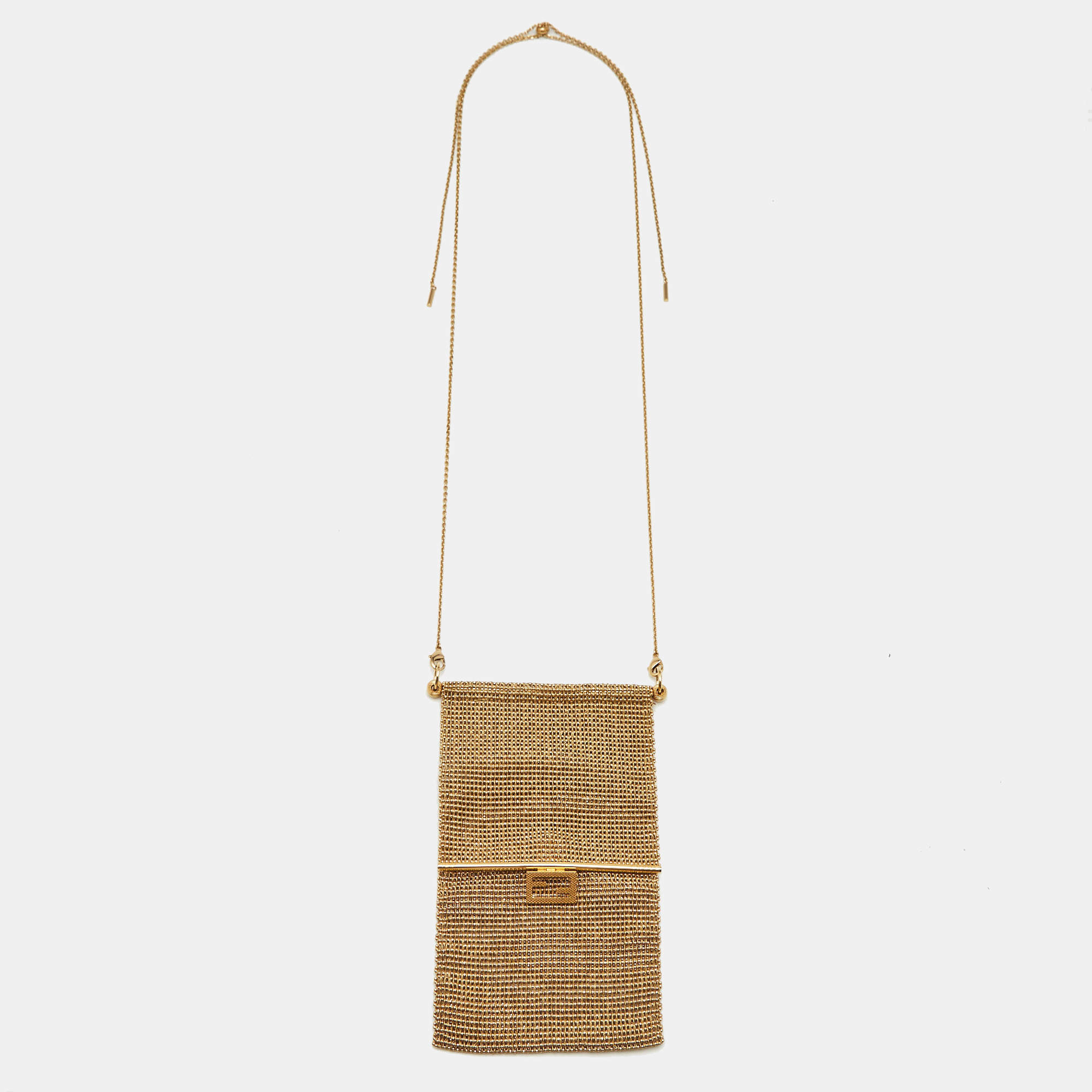 Fendi x Chaos Gold Tone Metal iPhone Case