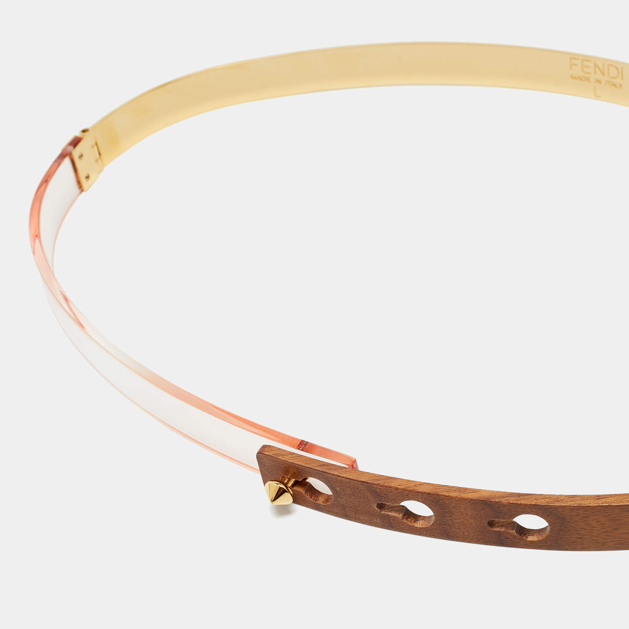 Fendi Multicolor Zucca Coated Canvas FF Logo Belt 80CM Fendi