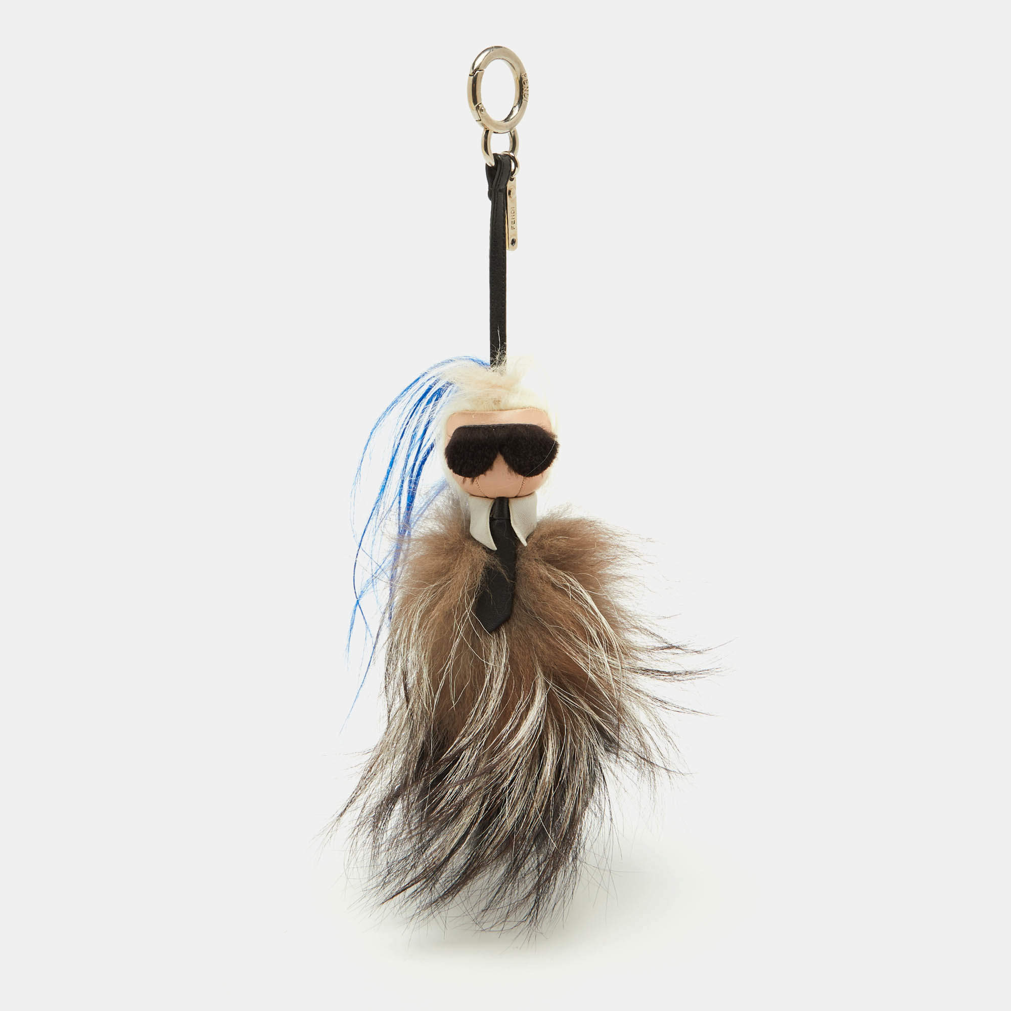 Pre Owned Fendi Multicolor Fur and Leather Karlito Bag Charm