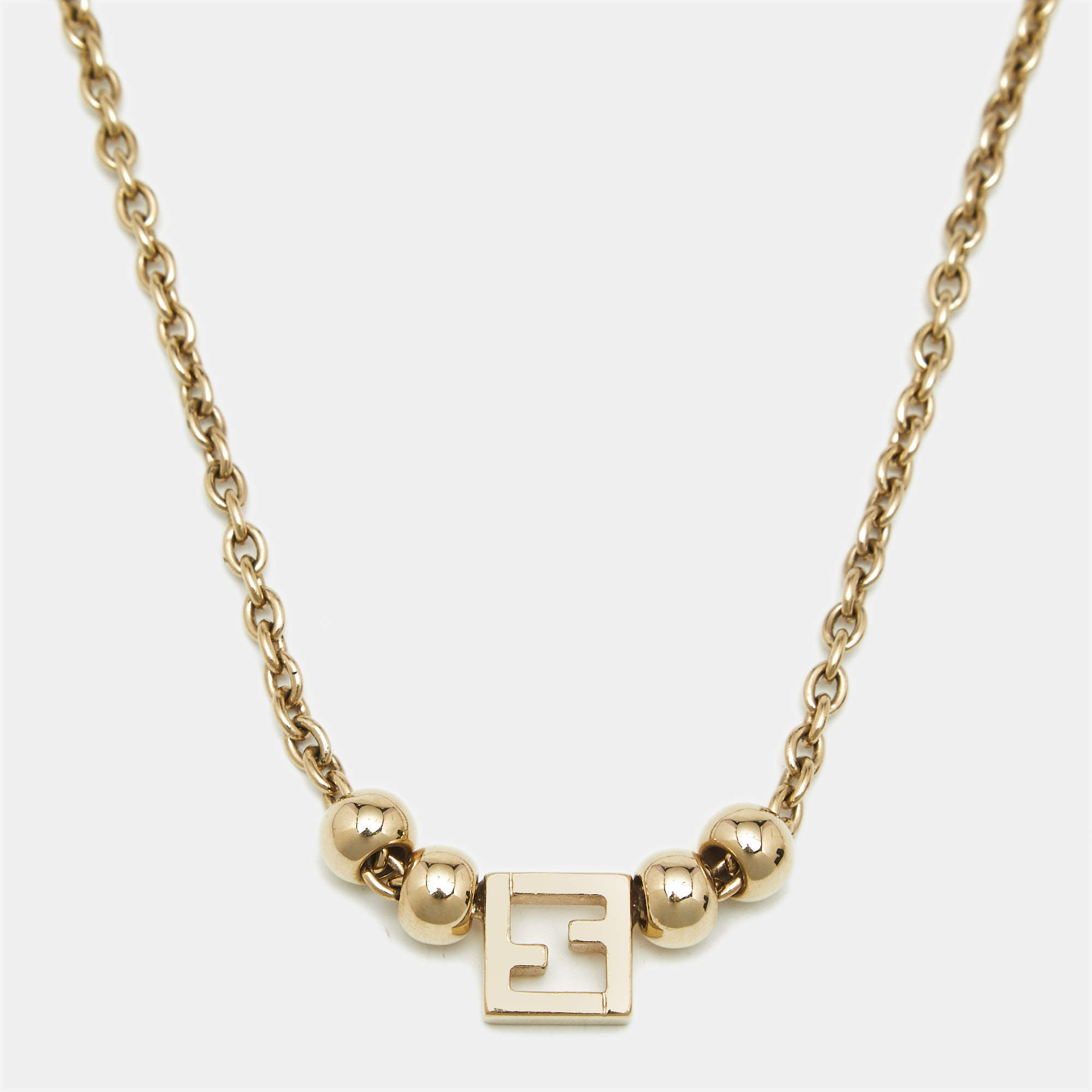 Pre Owned Fendi F is Fendi Gold Tone Necklace