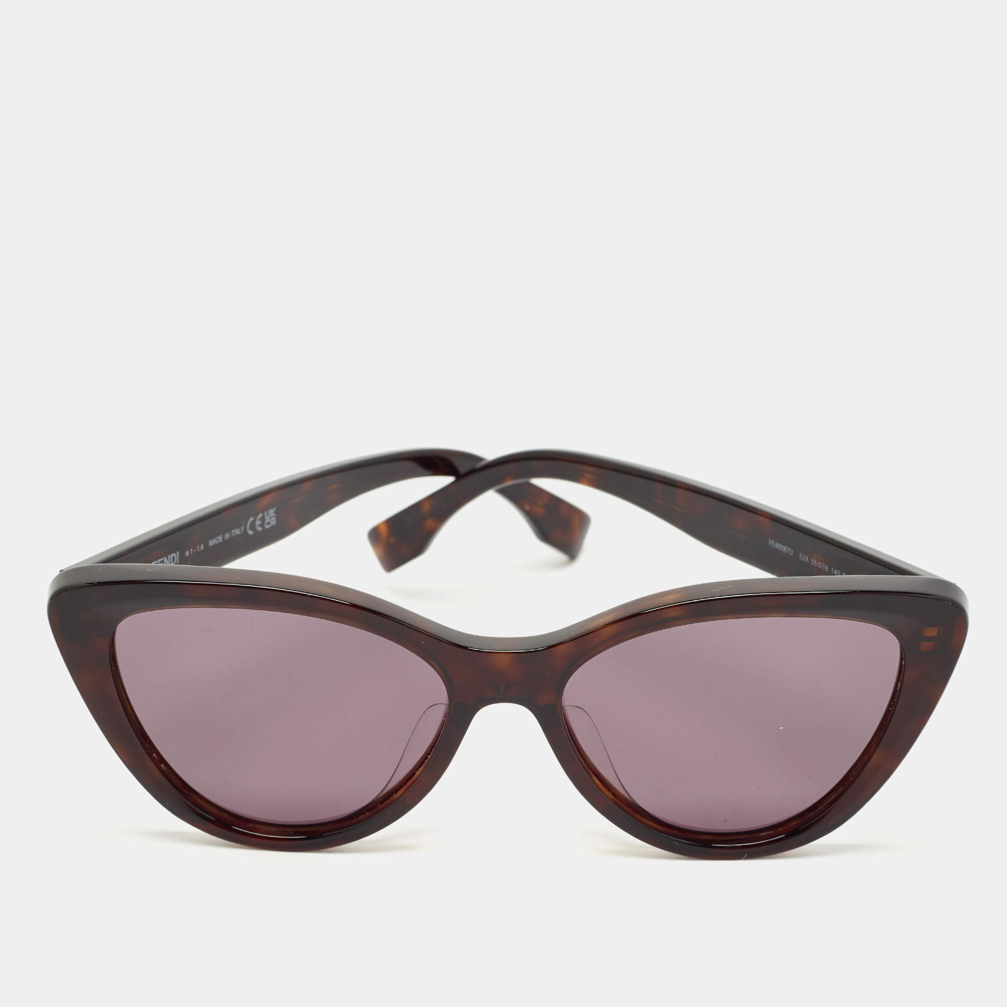 مملوكة مسبقًا Fendi Dark Brown/Black FE40087U Cat Eye Sunglasses