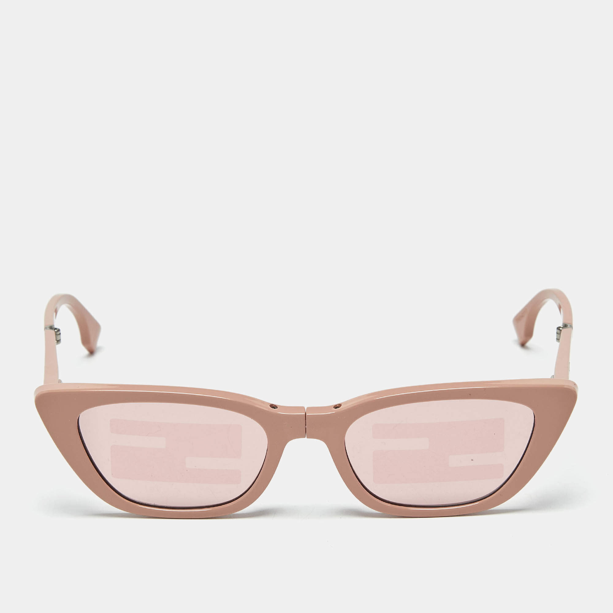 Pre Owned Fendi Old Rose FE40089I Folding Cat Eye Sunglasses