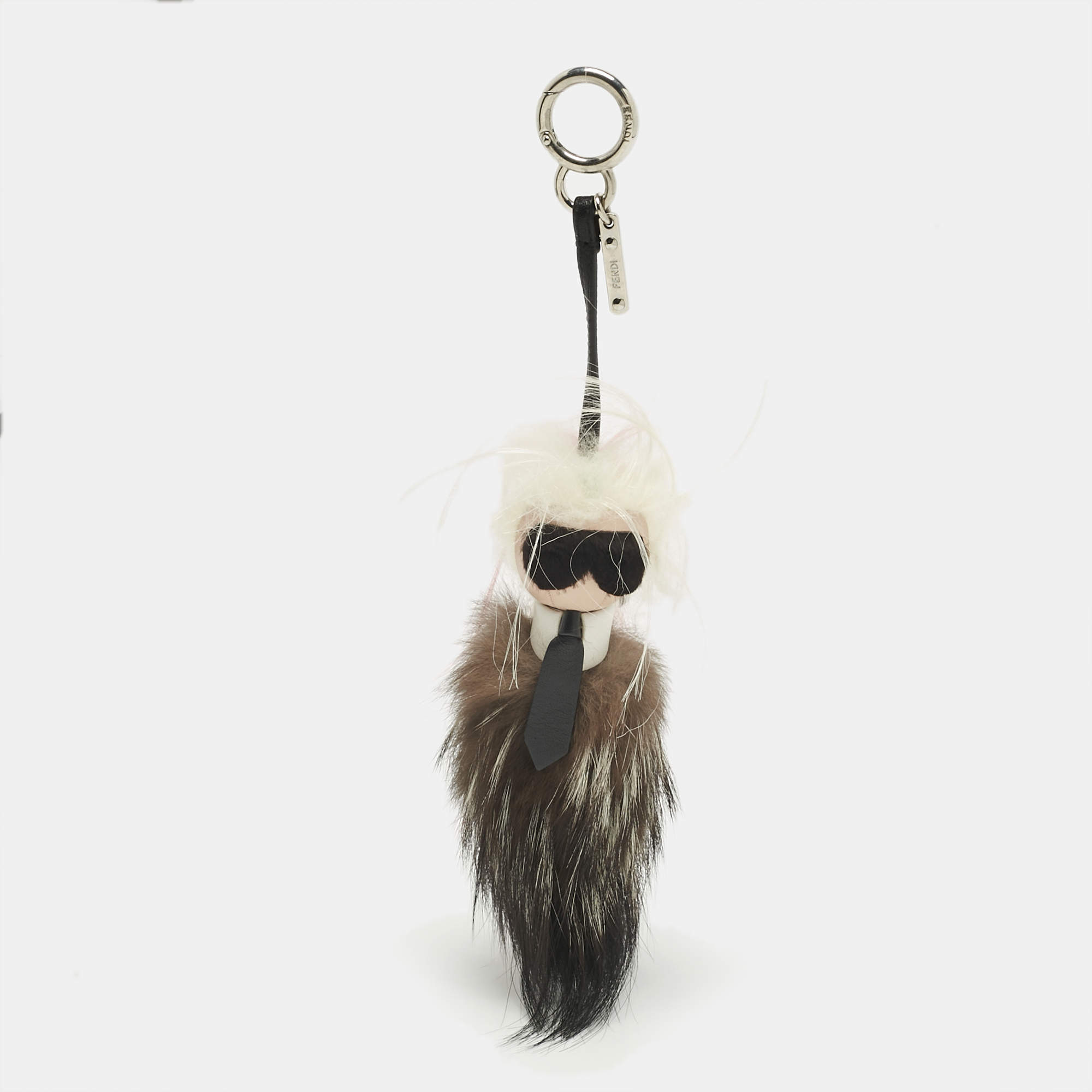 Pre Owned Fendi Multicolor Fur and Leather Karlito Bag Charm