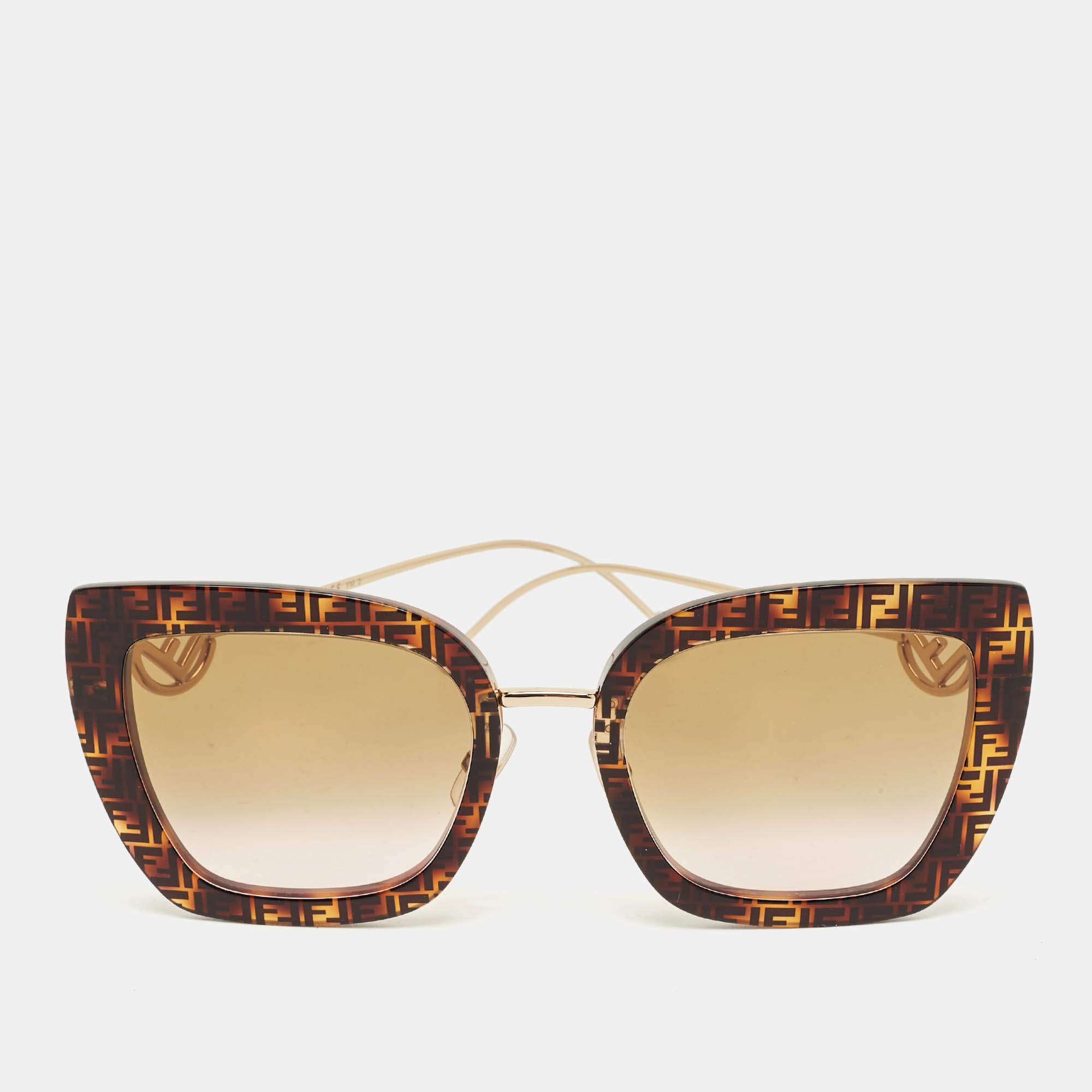 Pre Owned Fendi Brown Gradient FF0424/S Butterfly Sunglasses