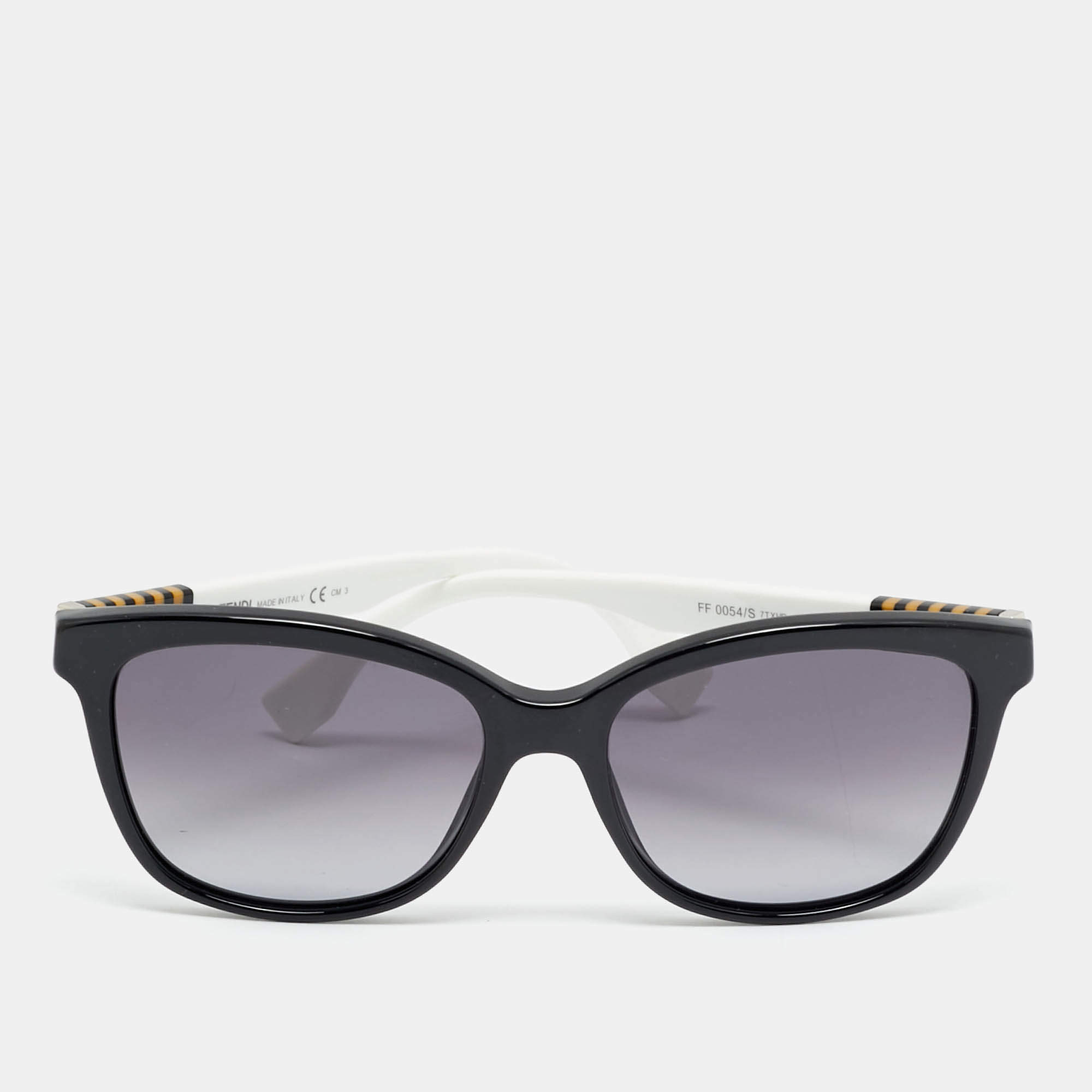 Pre Owned Fendi Black/White Gradient FF 0054/S Cat Eye Sunglasses