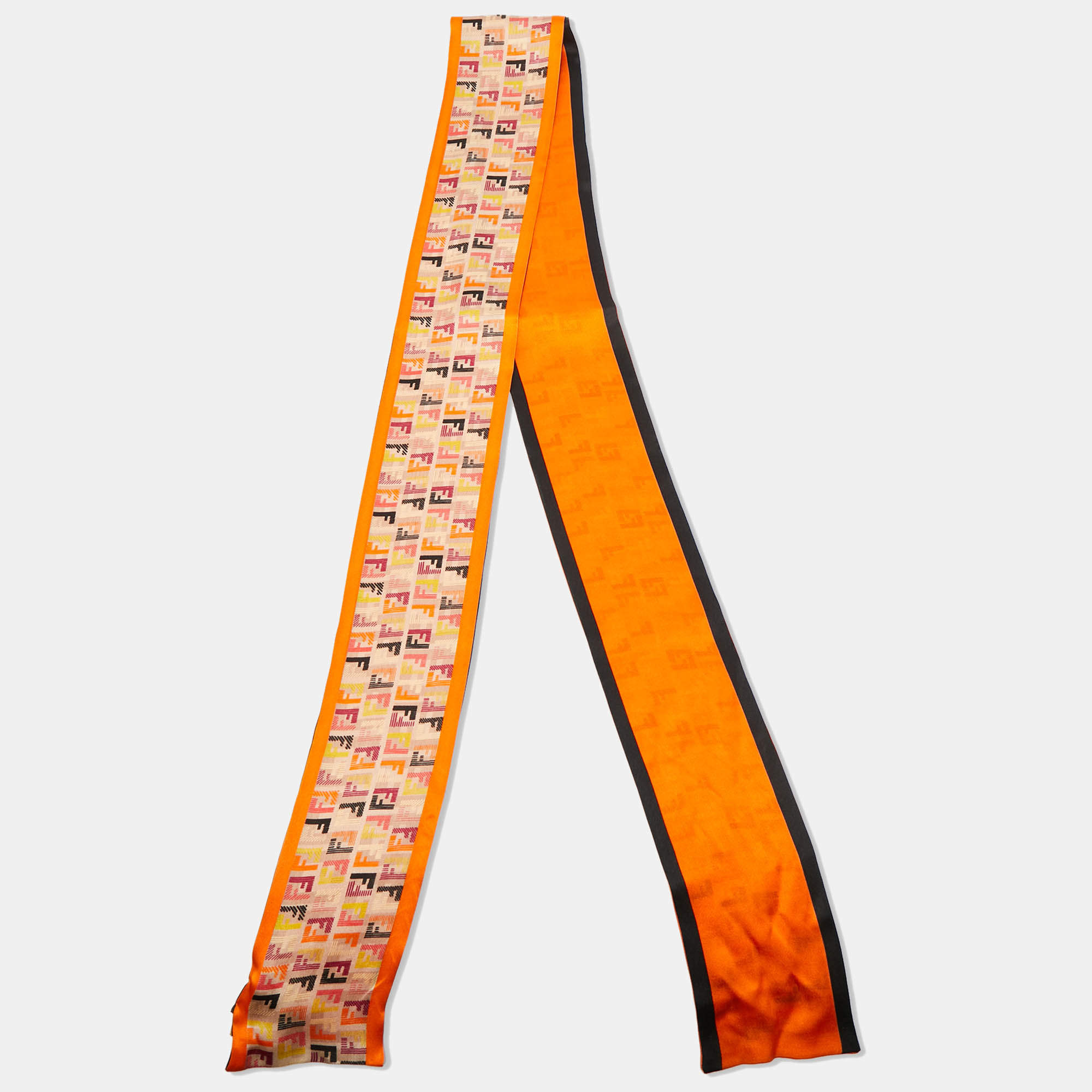 مملوكة مسبقًا Fendi Multicolor Zuchino Pint Silk Bandeau Scarf