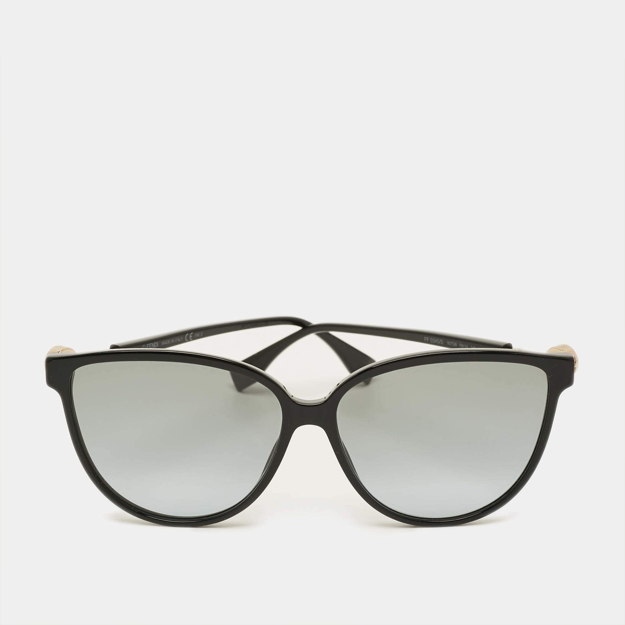 Pre Owned Fendi Black Gradient FF 0345/5 807GB Butterfly Frame Sunglasses