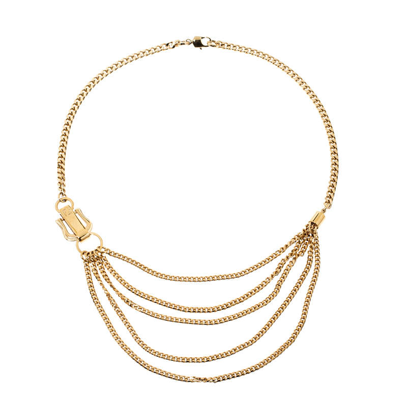 Fendi Chain Link Gold Tone Layered Necklace Fendi | TLC