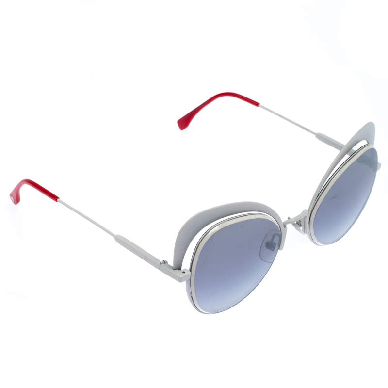 Pre Owned نظارة شمسية فندي باترفلاي FF 0247/S سوداء/ بيضاء