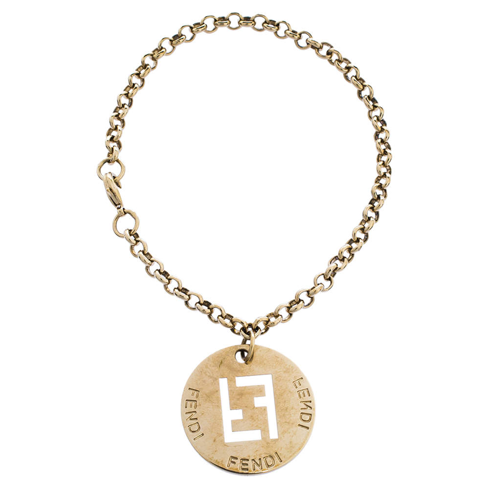 Pre Owned سوار فندي دلاية آي.دي. ذهبي اللون