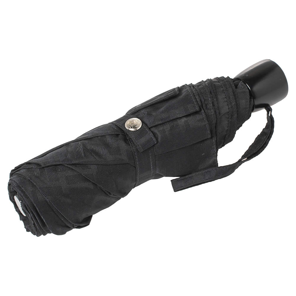 Pre Owned Fendi Black Zucca Folding Umbrella