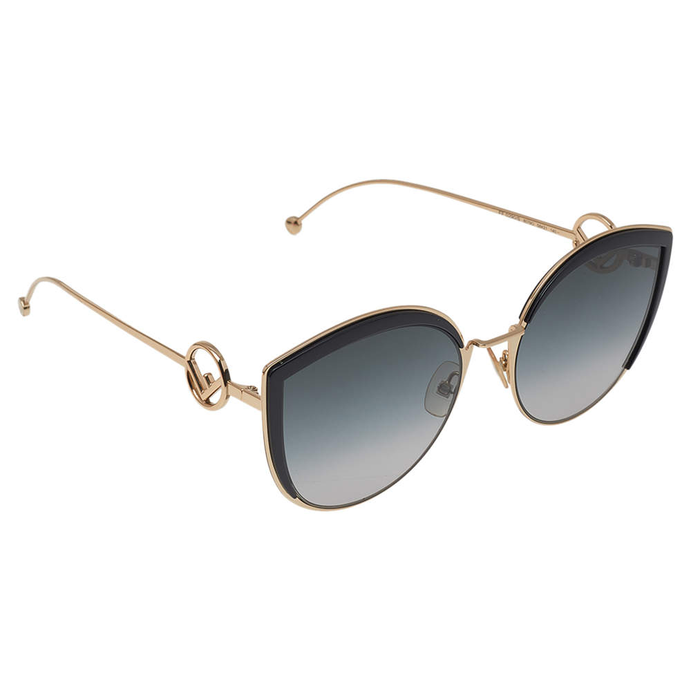 Pre Owned Fendi Gold Tone/ Bicolor Gradient FF0290/S Cat Eye Sunglasses