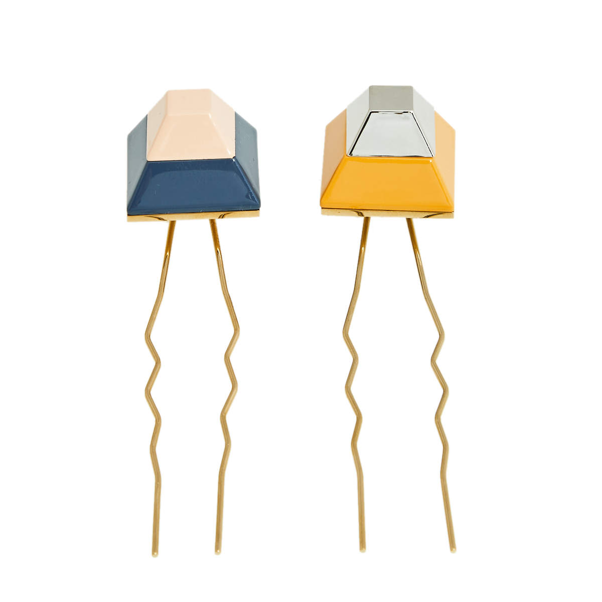 Fendi Multicolor Studded Set of 2 Hair Pins 