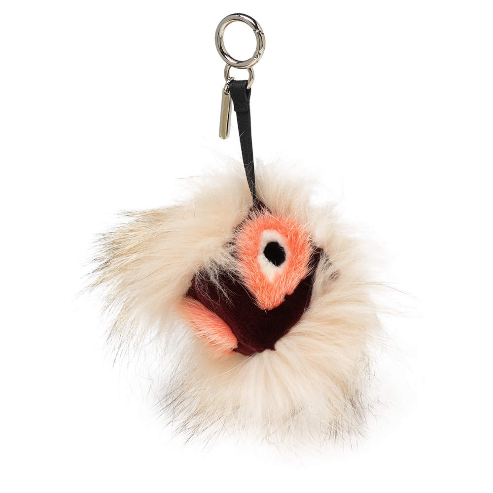 Pre Owned Fendi Multicolor Fur Bug Bag Charm