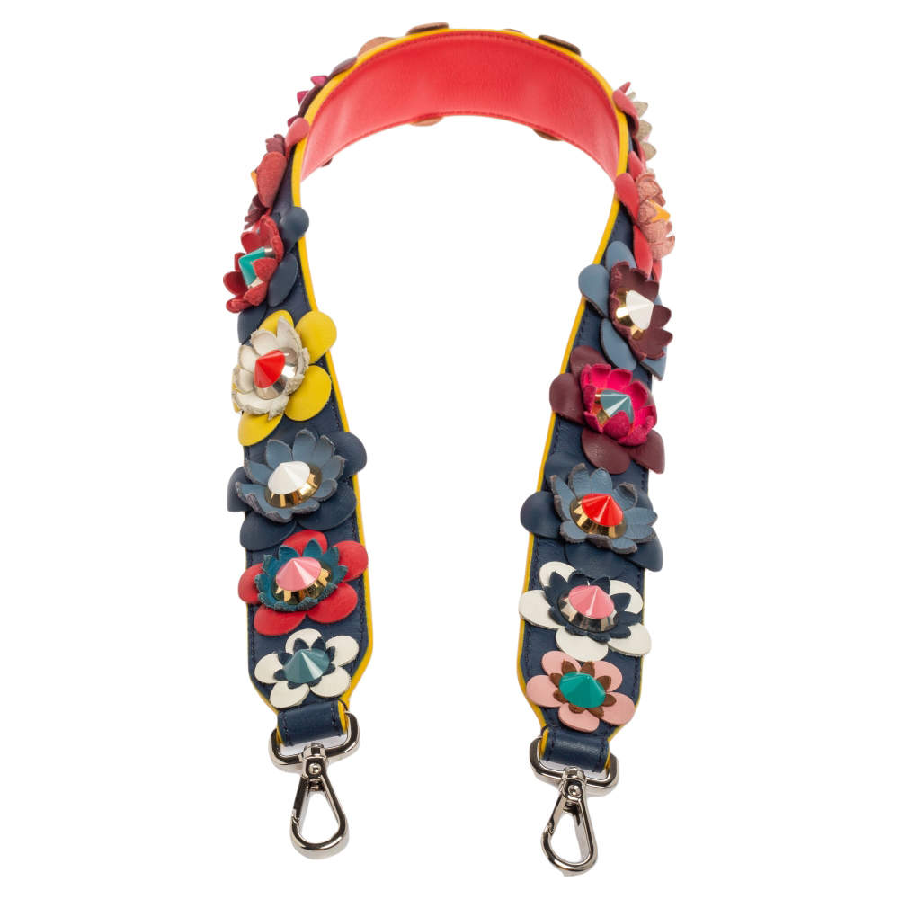 Fendi Multicolor Leather Flowerland Strap You Shoulder Bag Strap
