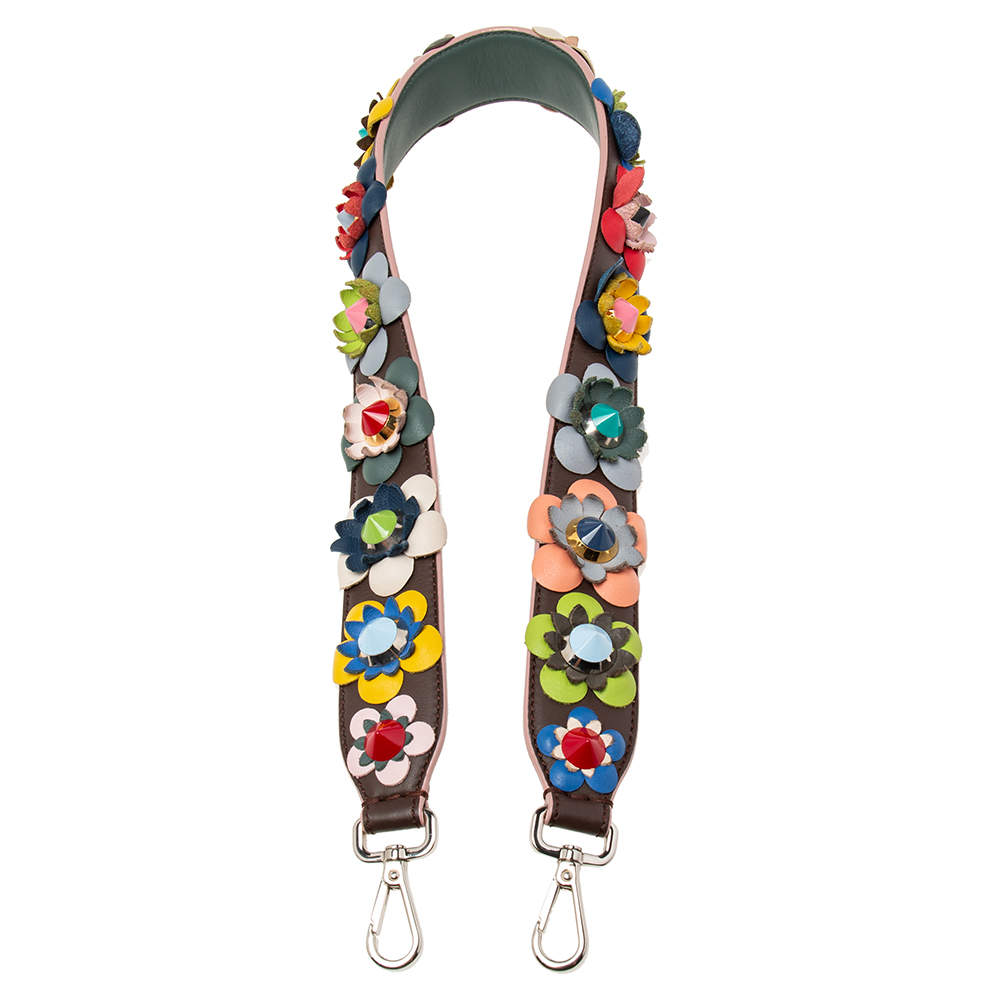 Fendi Multicolor Leather Flowerland Strap You Shoulder Bag Strap