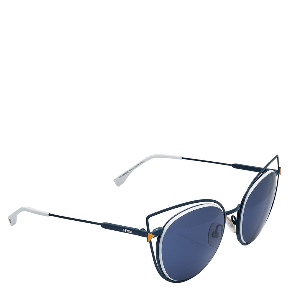 مملوكة مسبقًا نظارة شمسية فندي FF0176 / S  أزرق وأبيض / أزرق عين القطة