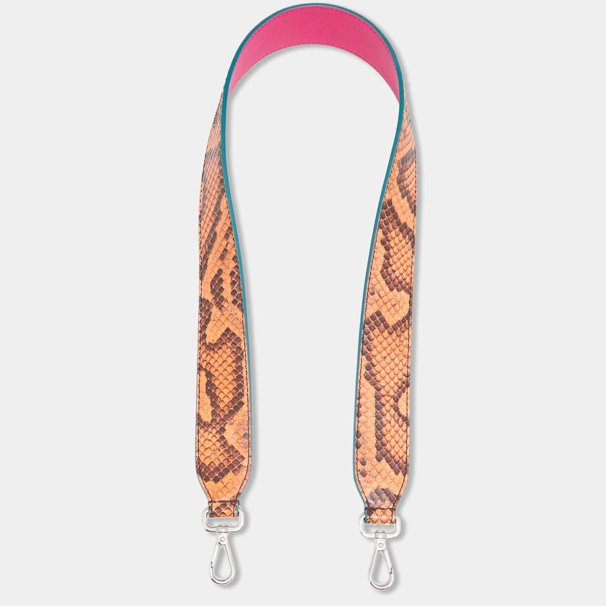 Pre Owned Fendi Multicolor Python Strap You Shoulder Bag Strap