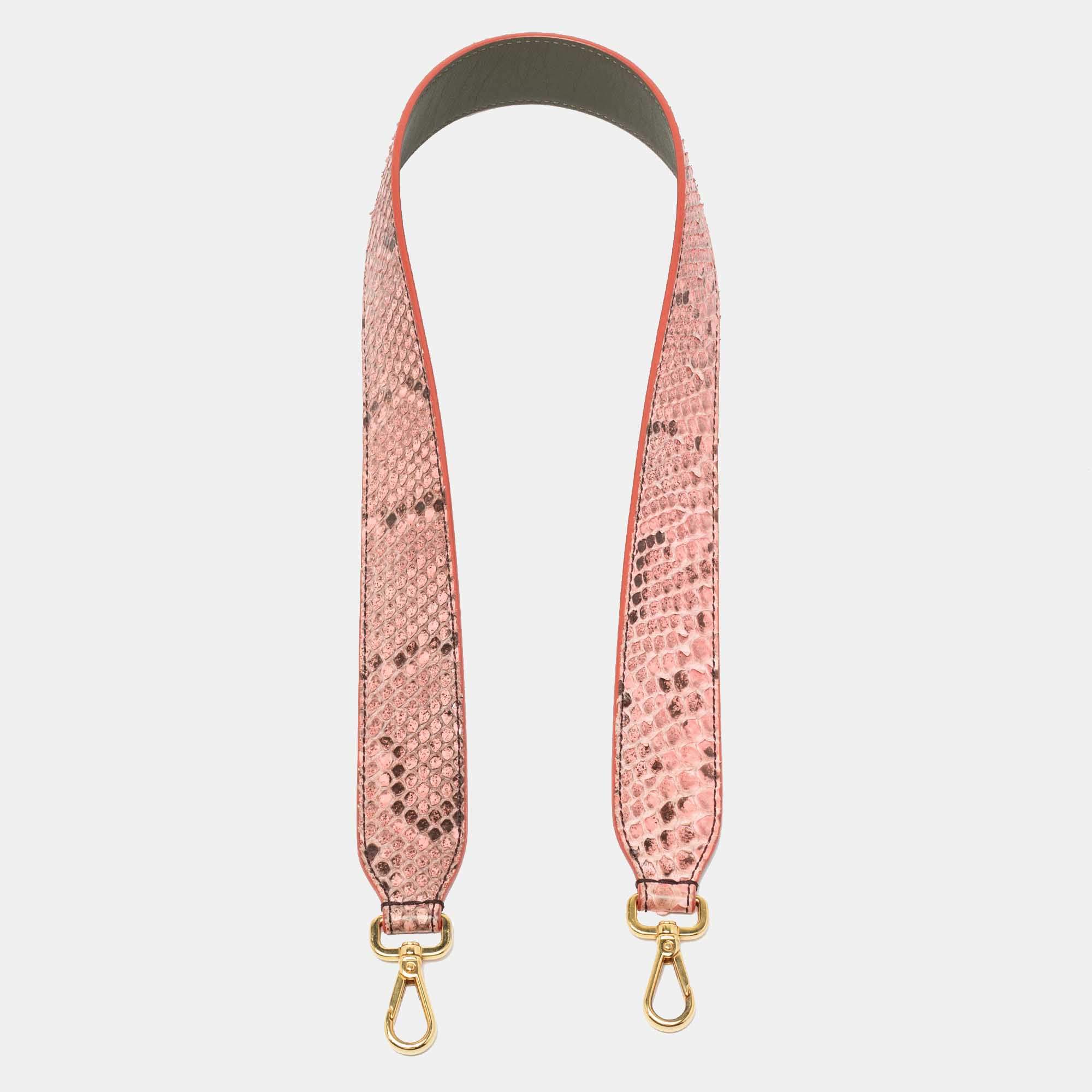 Fendi Pink Python Strap You Shoulder Bag Strap
