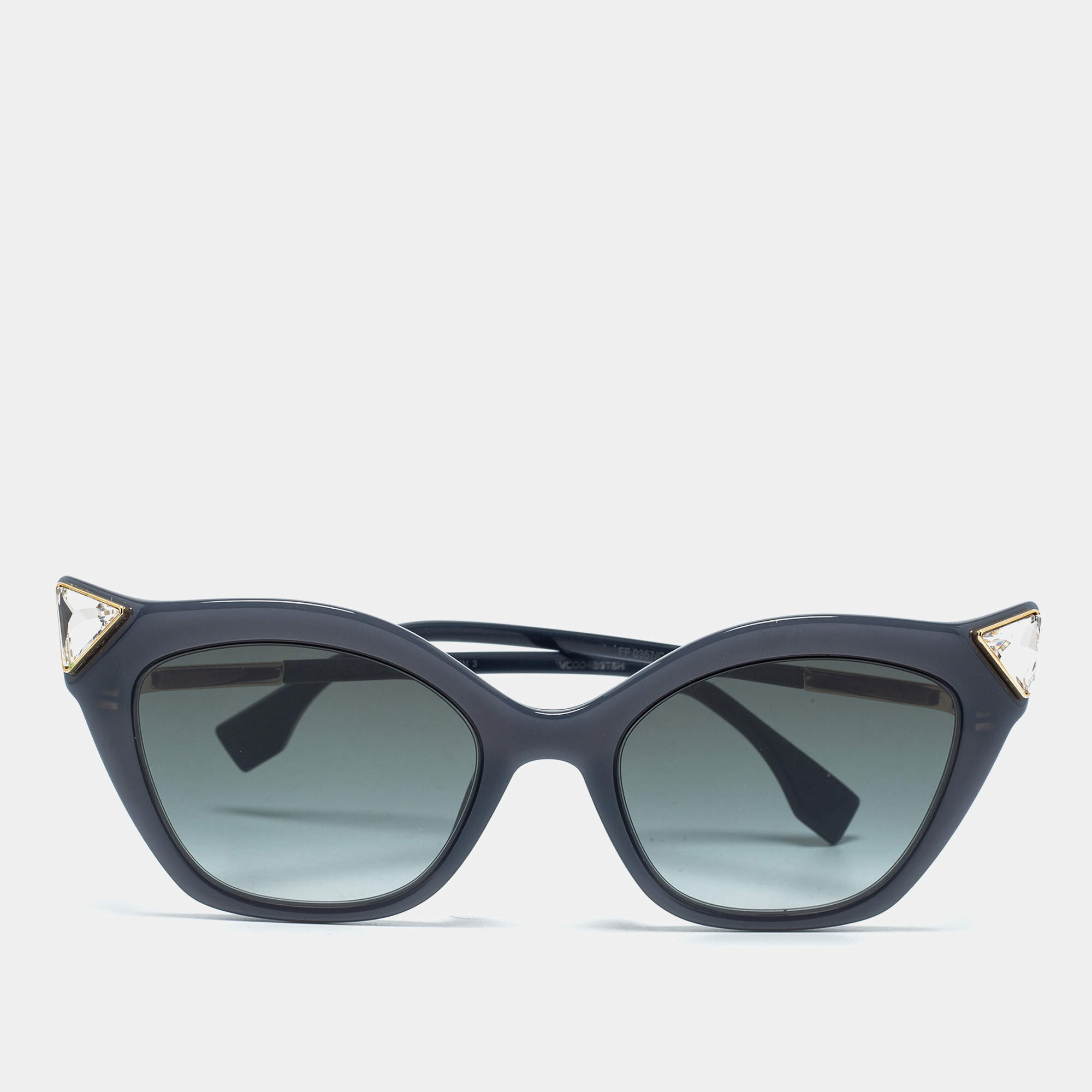 Fendi Grey Green Gradient Ff 0357 G S Iridia Cat Eye Sunglasses Fendi