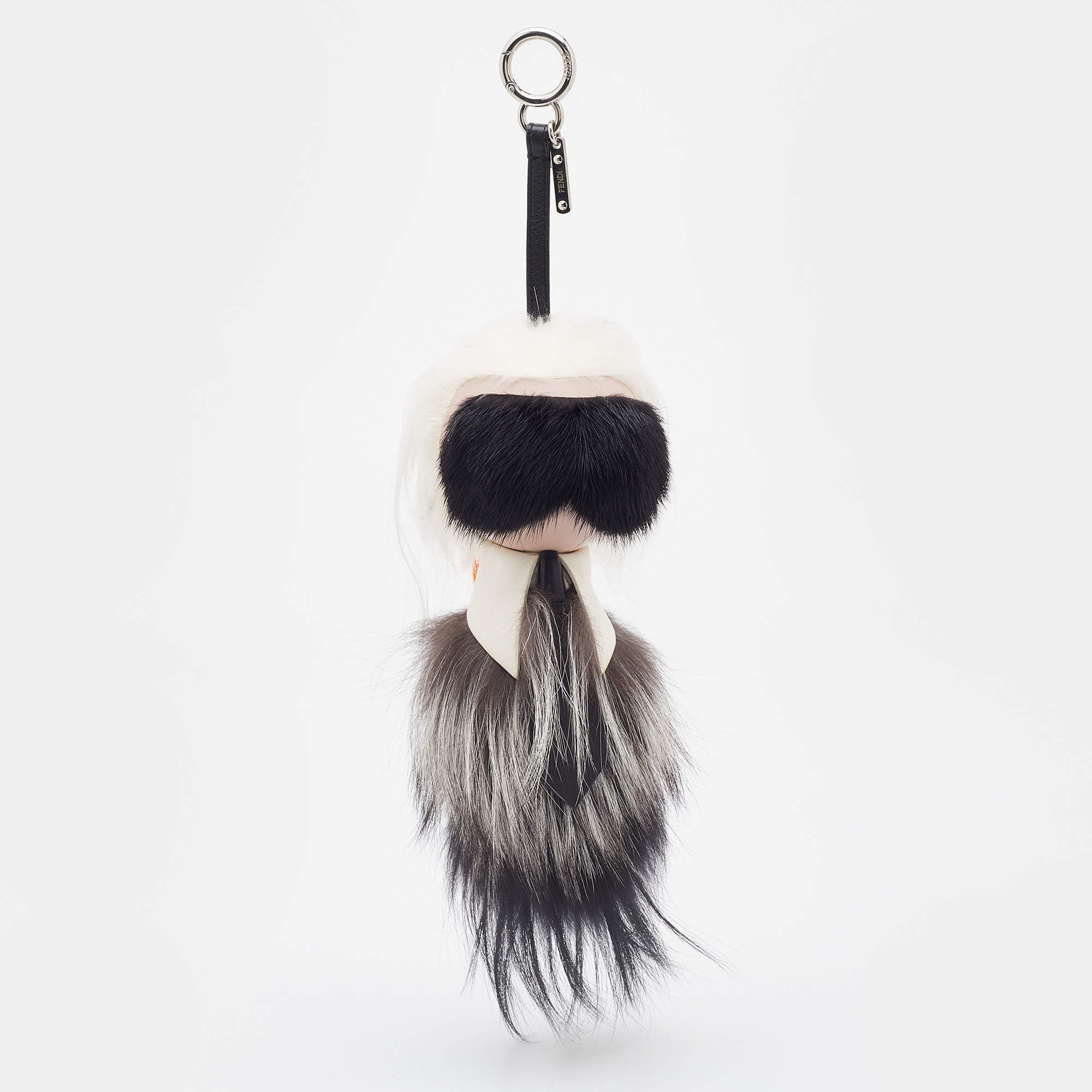 Pre Owned Fendi Multicolor Mink & Fox Fur Karlito Bag Charm