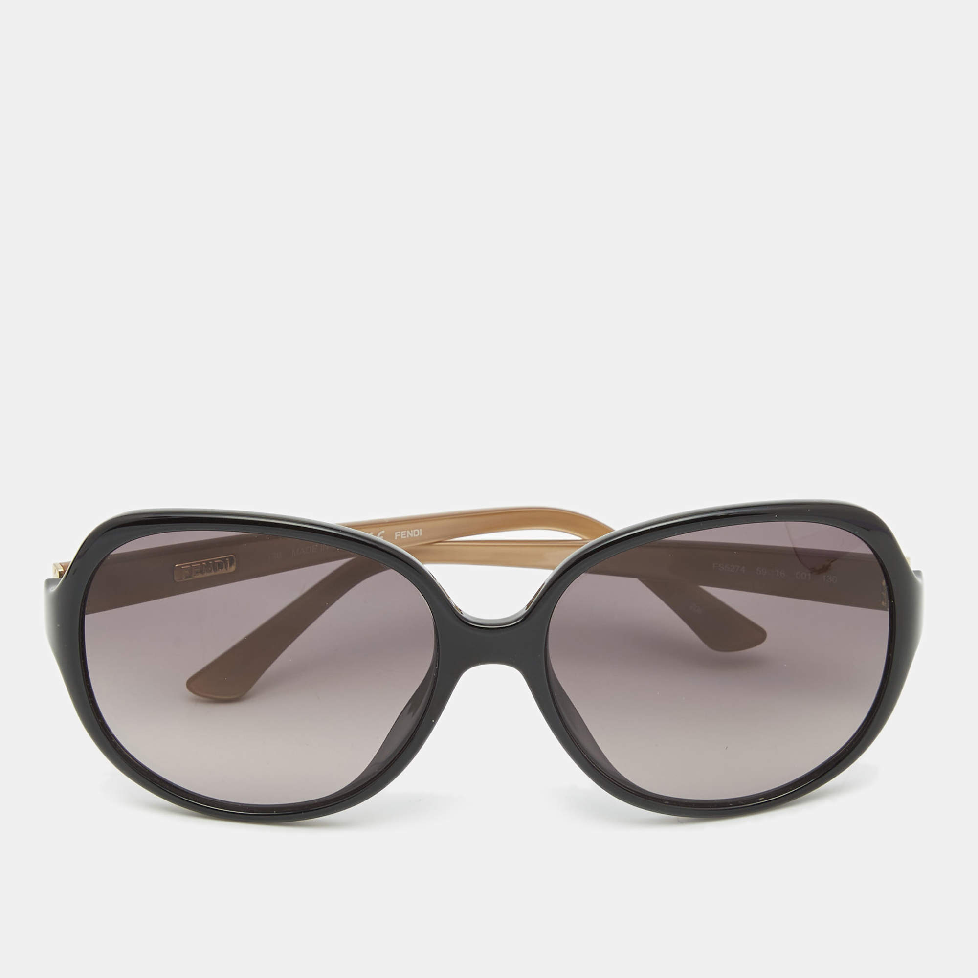 Pre Owned Fendi Black/Brown FS5274 Gradient Oversized Sunglasses