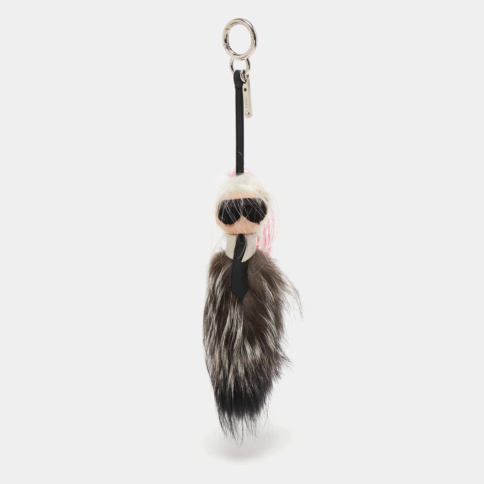 Fendi Multicolor Fur Karlito Key Ring / Bag Charm