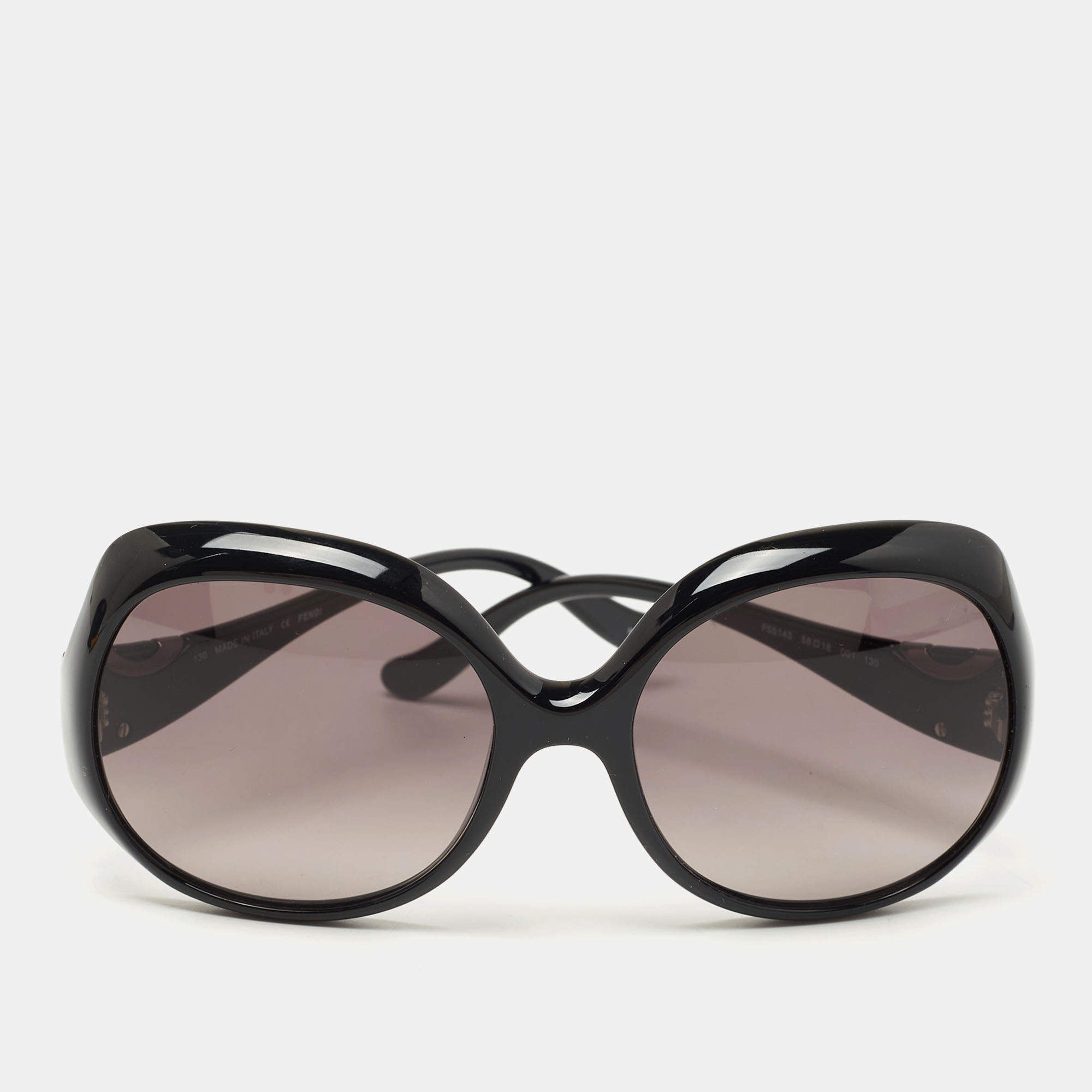 Pre Owned Fendi Black/ Grey Gradient FS5143 Oversized Sunglasses
