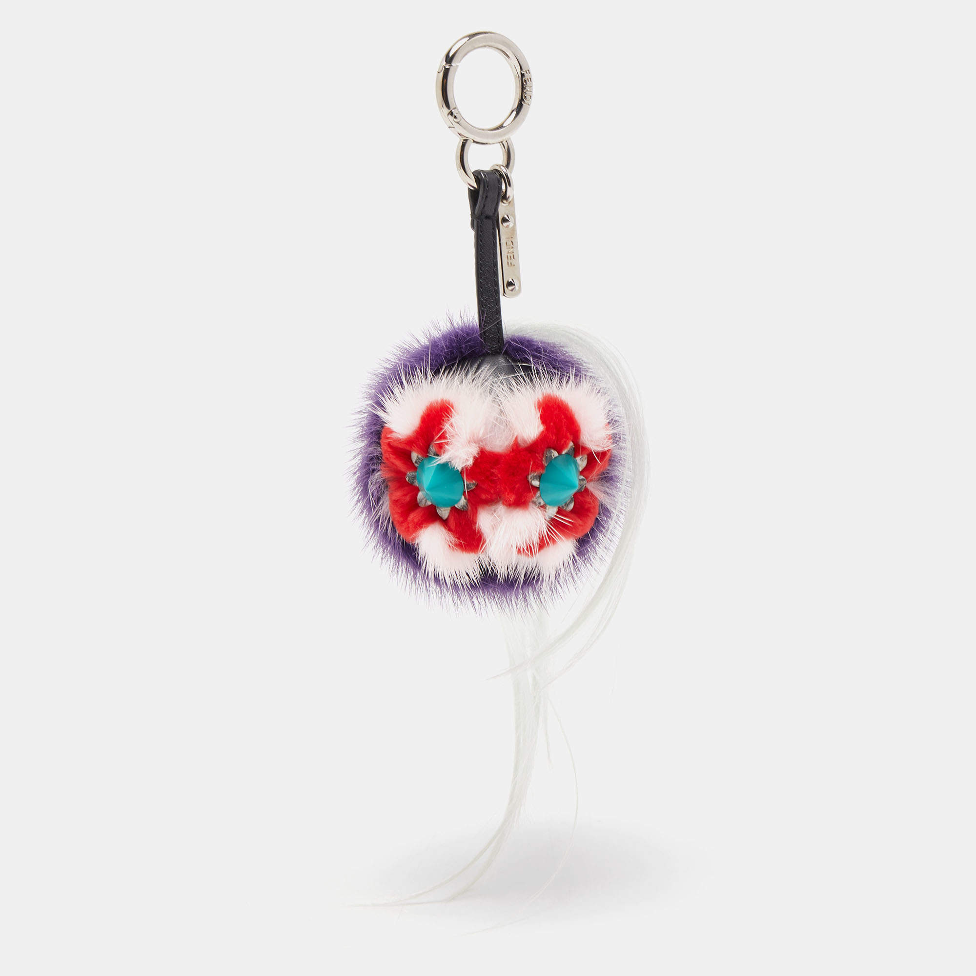 مملوكة مسبقًا Fendi Multicolor Fox Fur and Leather Mawhawk Monster Bag Charm