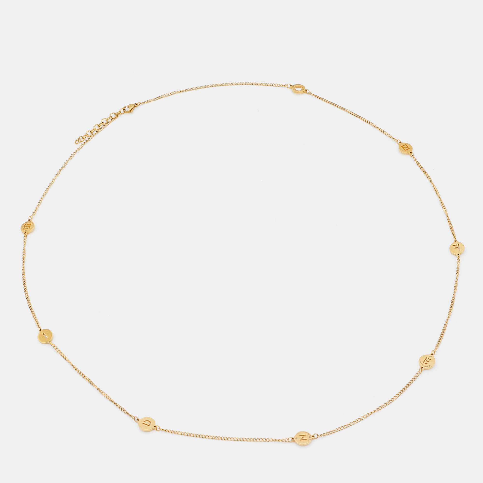 Pre Owned Fendi Gold Tone Necklace