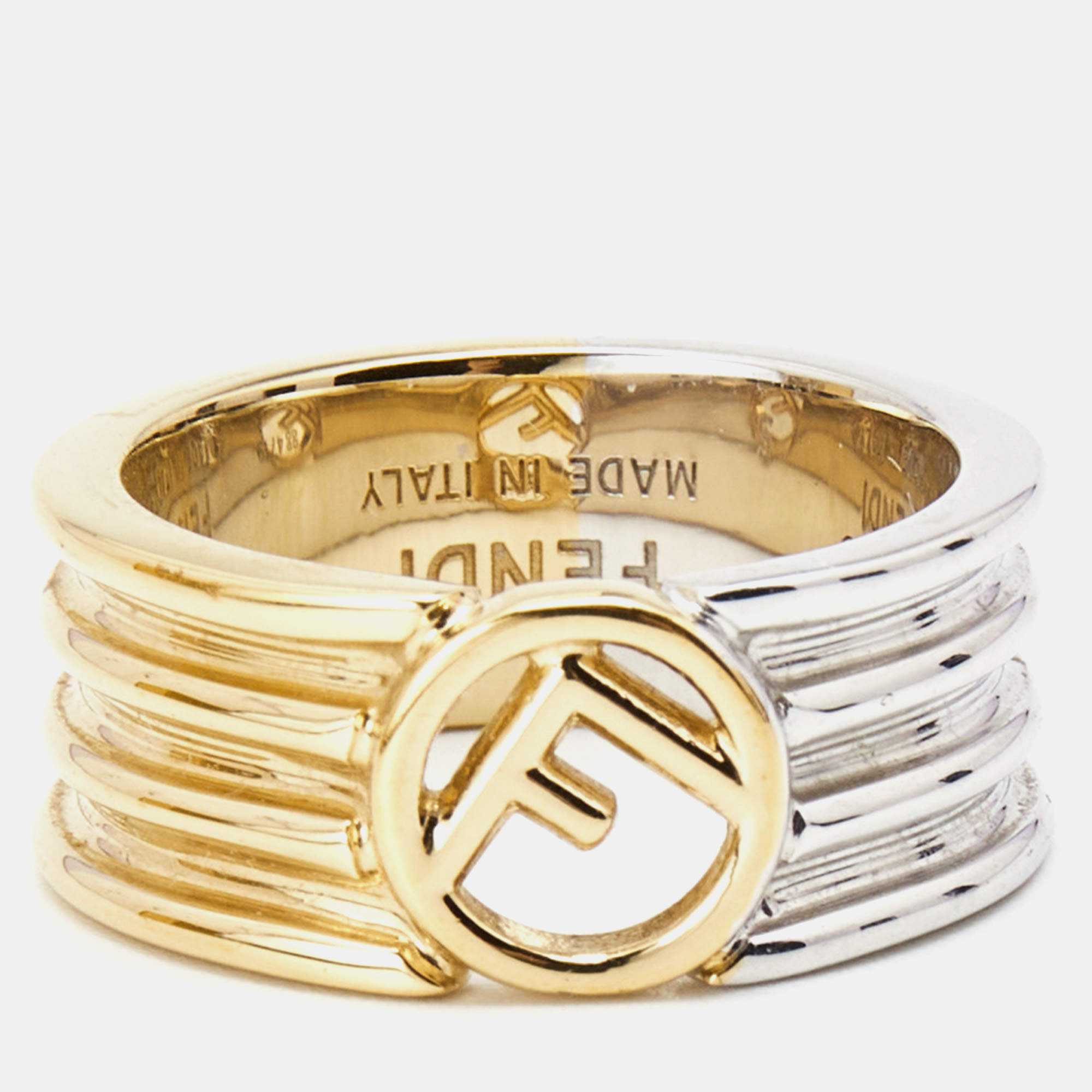 Fendi by Marc Jacobs F is Fendi Ring Silver-Colored Ring in Brass with  Palladium-tone - US