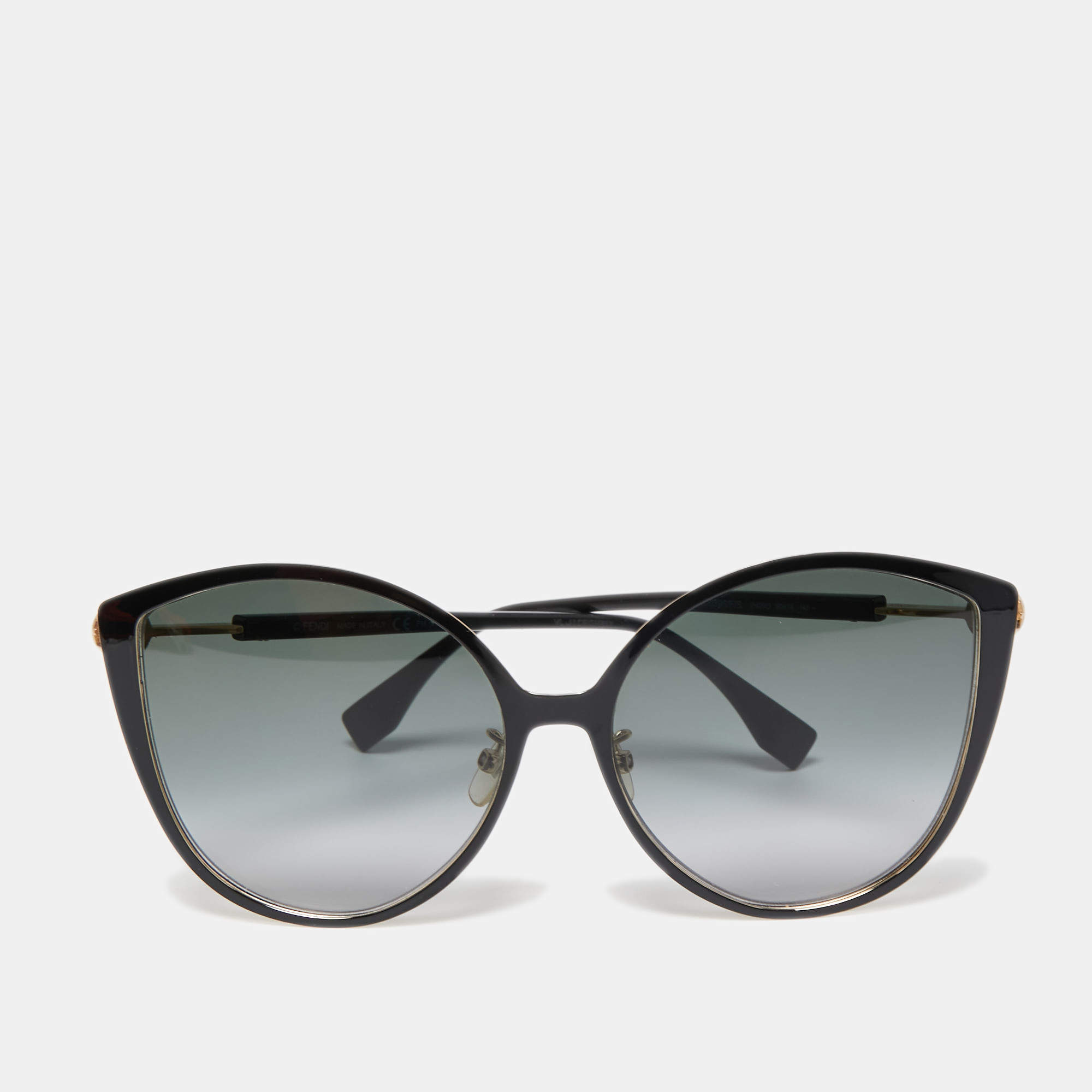 Fendi Black/Gold FF0395/F/S Gradient Cat Eye Sunglasses