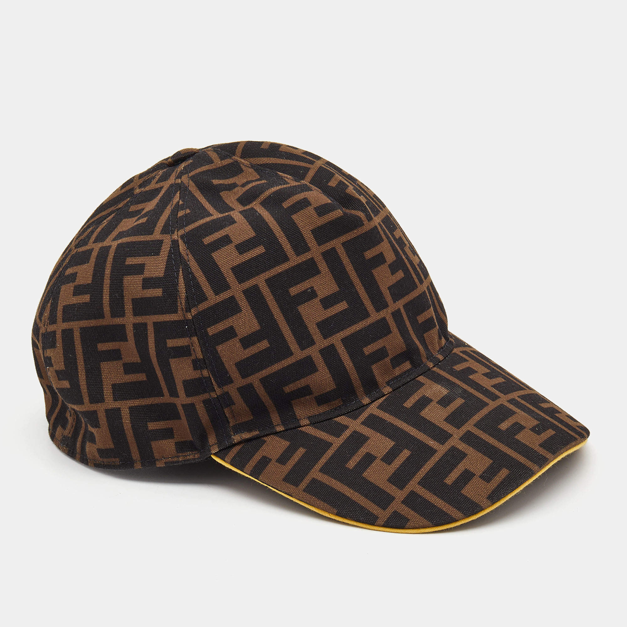 Fendi Brown Monogram Printed Polyester Baseball Cap TU