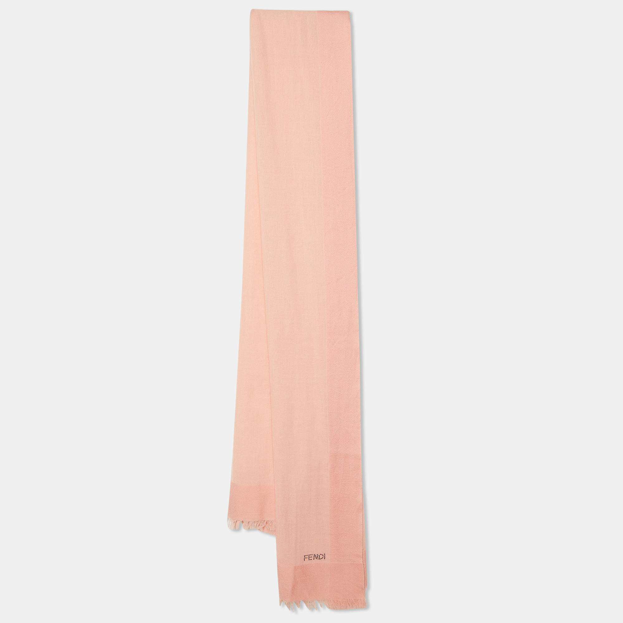 Fendi Peach Wool & Silk Stole