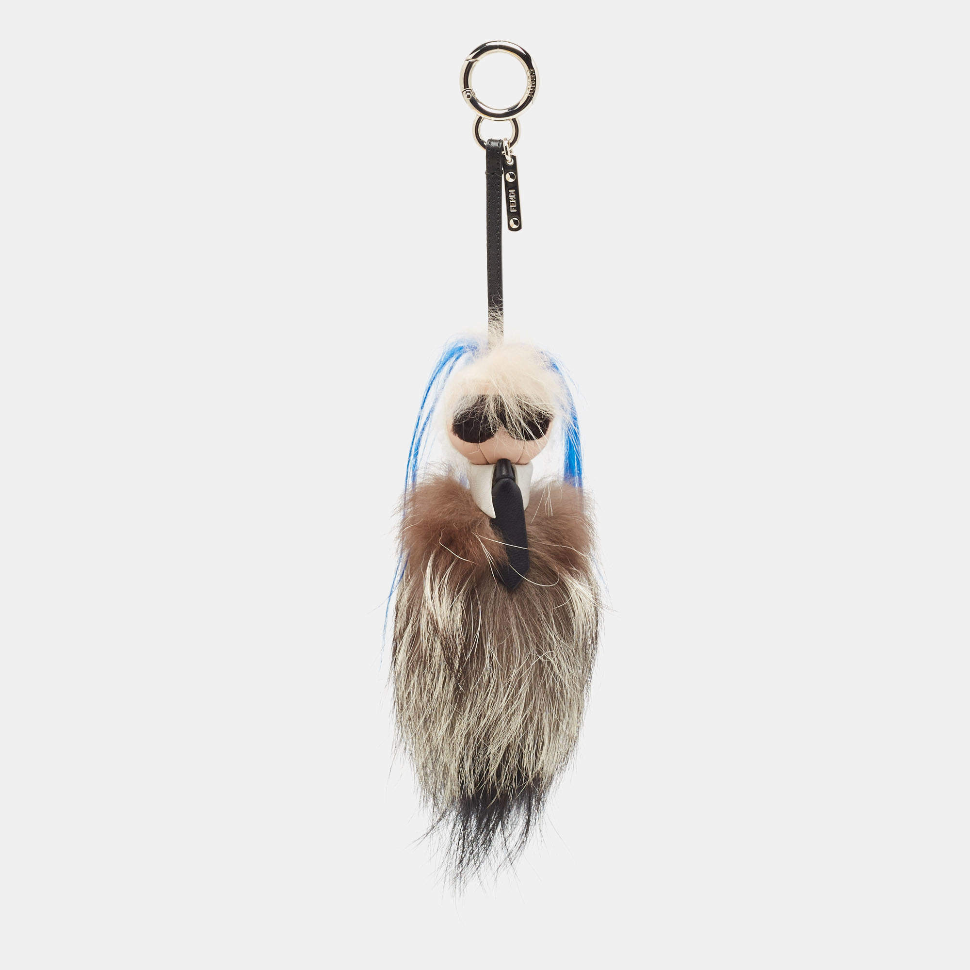 Pre Owned Fendi Multicolor Mink Fur and Leather Karlito Bag Charm