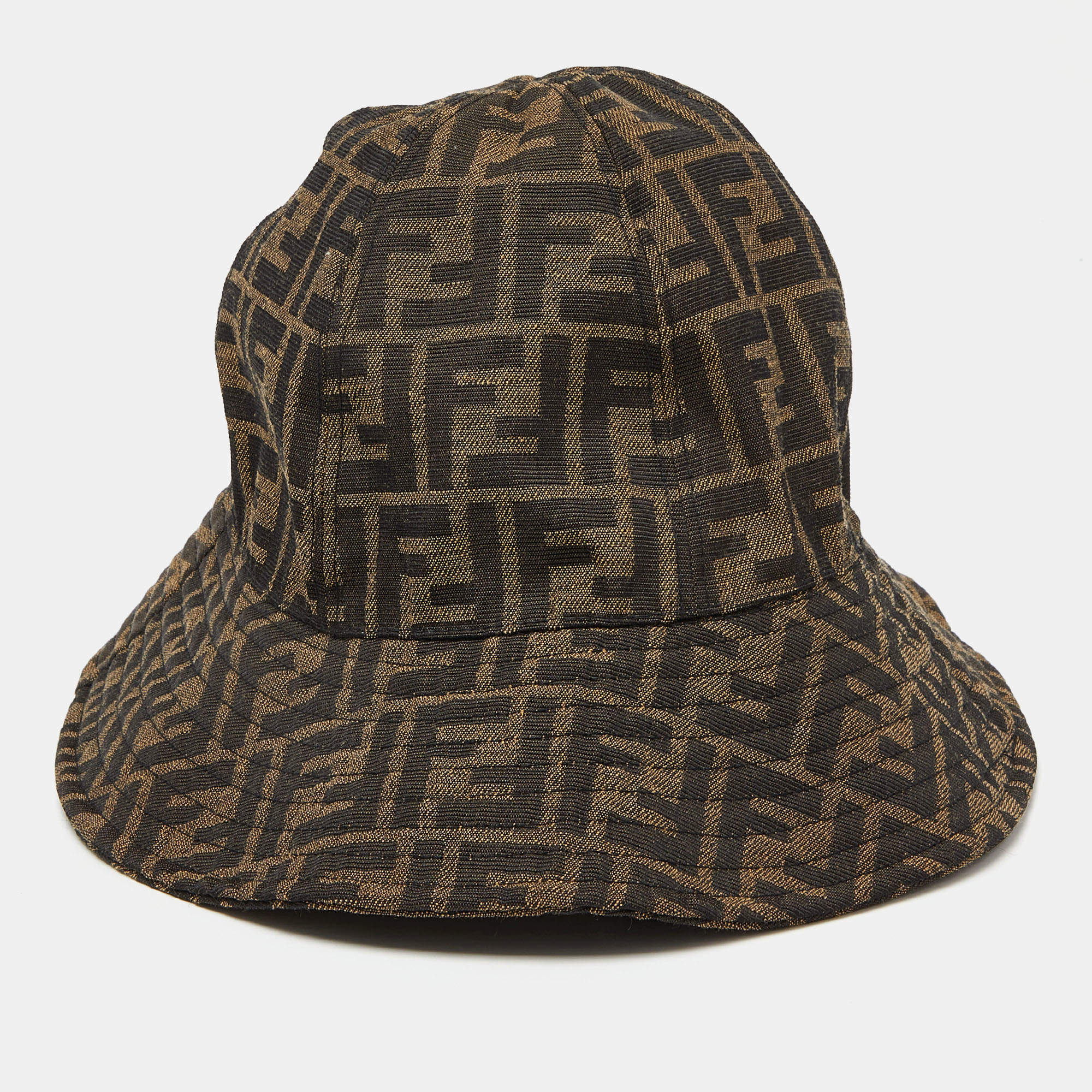 Fendi Brown FF Zucca Canvas Bucket Hat M