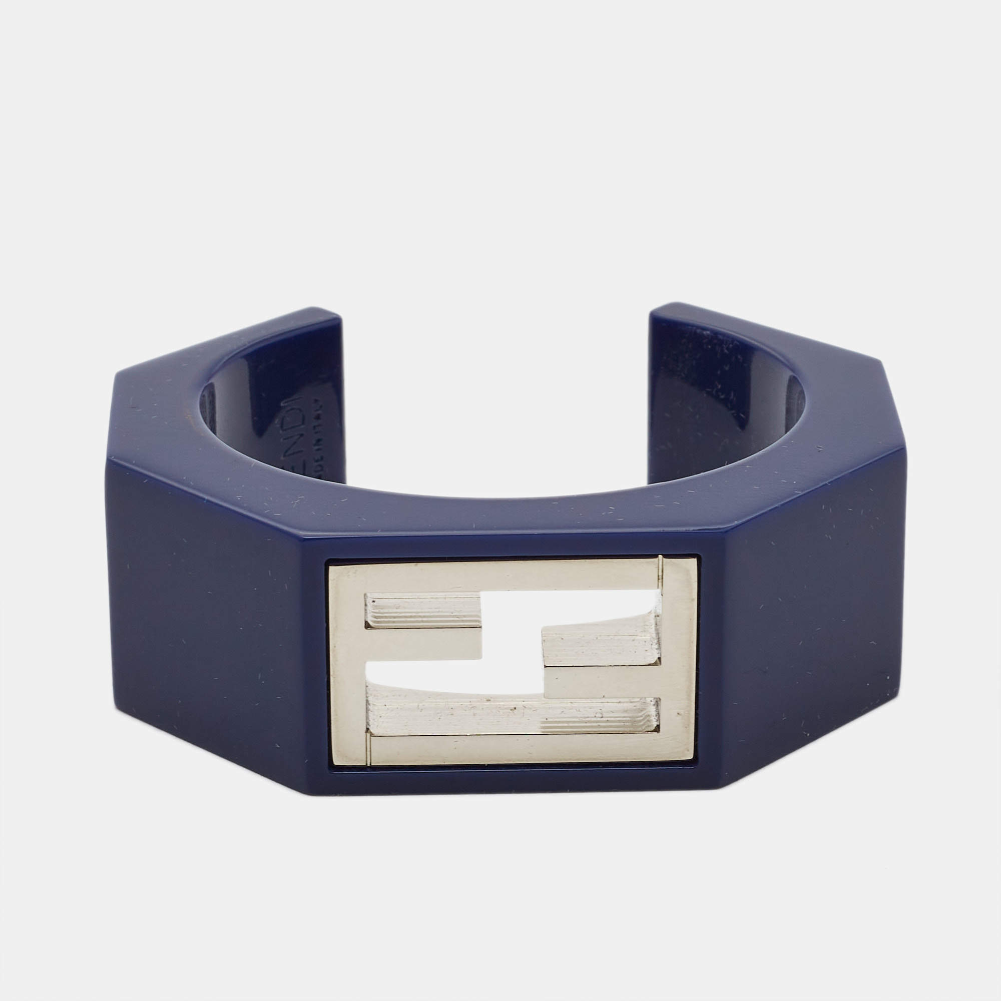 Fendi Baguette Resin Silver Tone Bracelet M