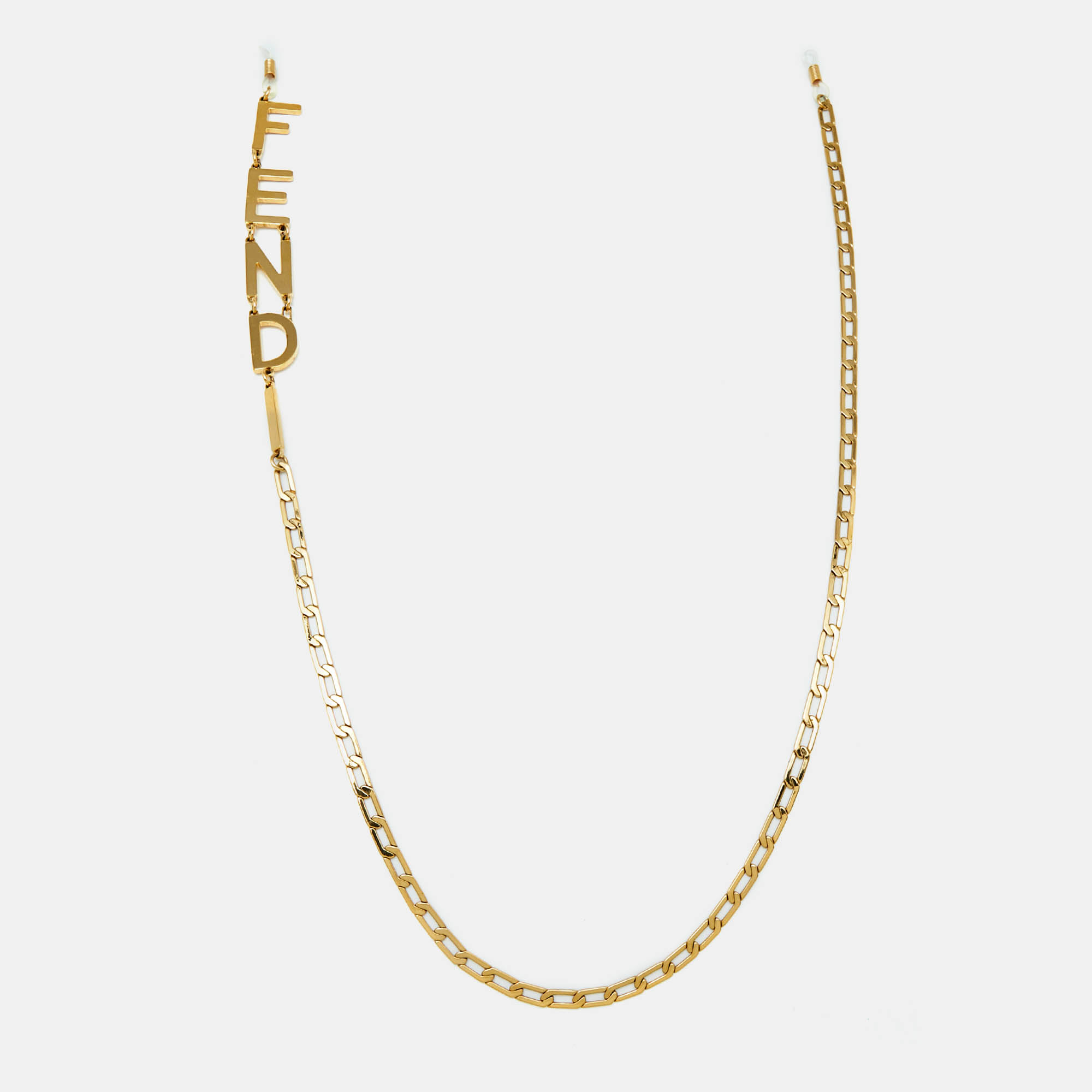 مملوكة مسبقًا Fendi Gold Tone Figaro Glasses Chain