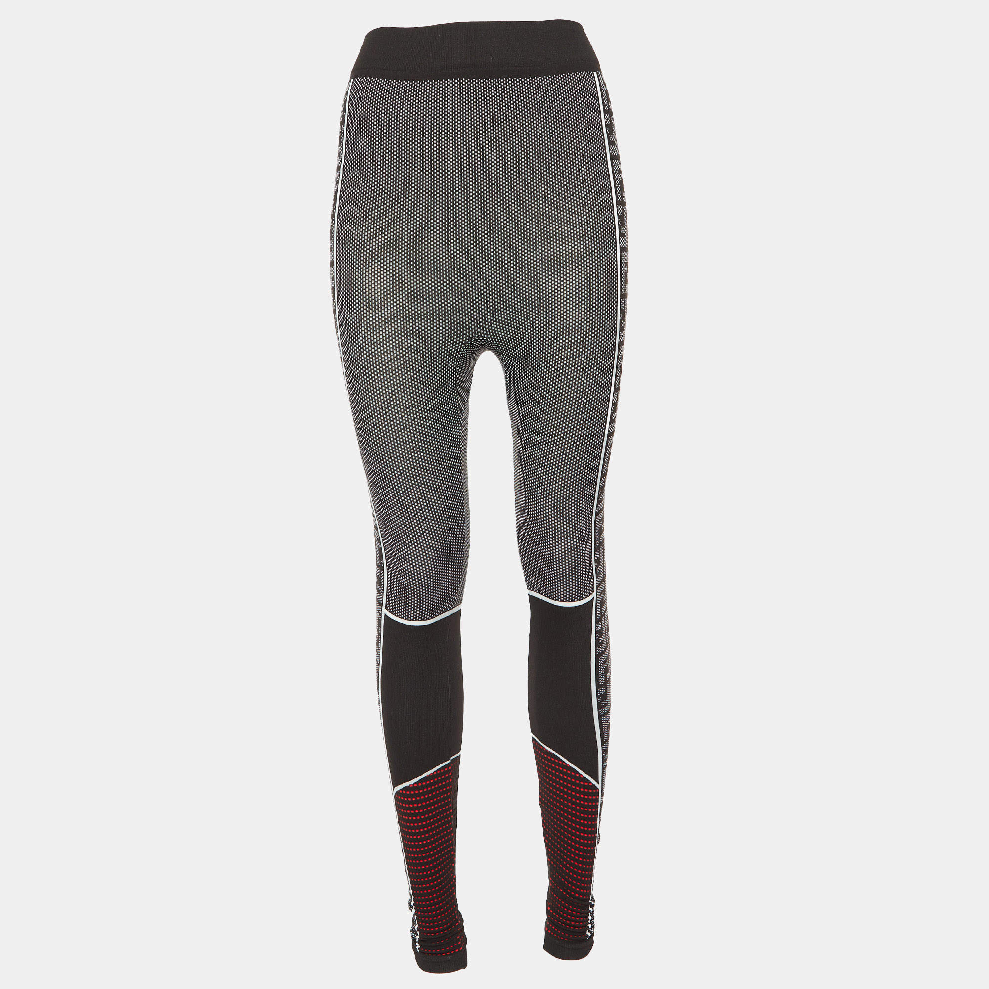 Fendi Black FF Zucca Pattern Jersey High Waist Leggings M