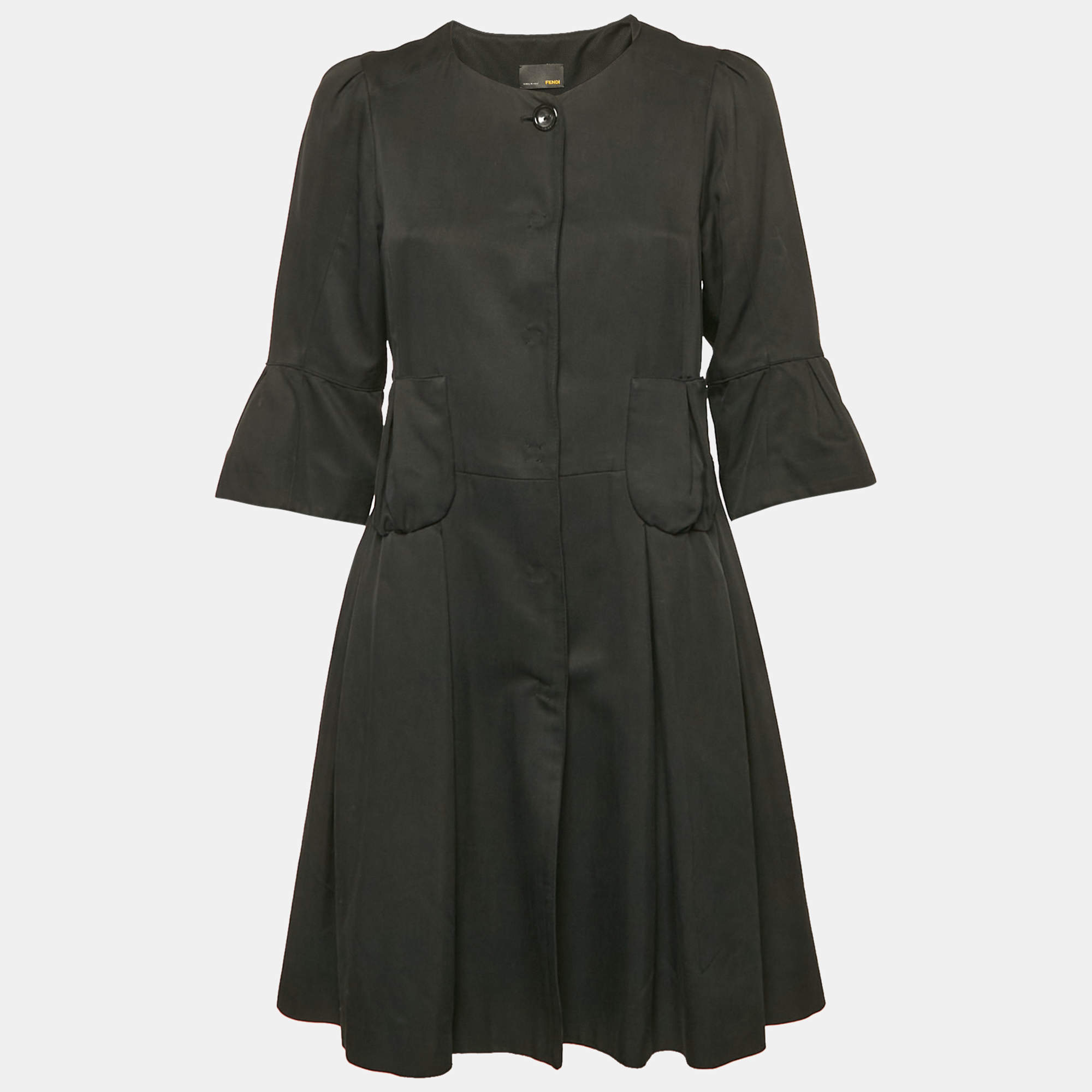 Fendi Black Gabardine Short Dress M