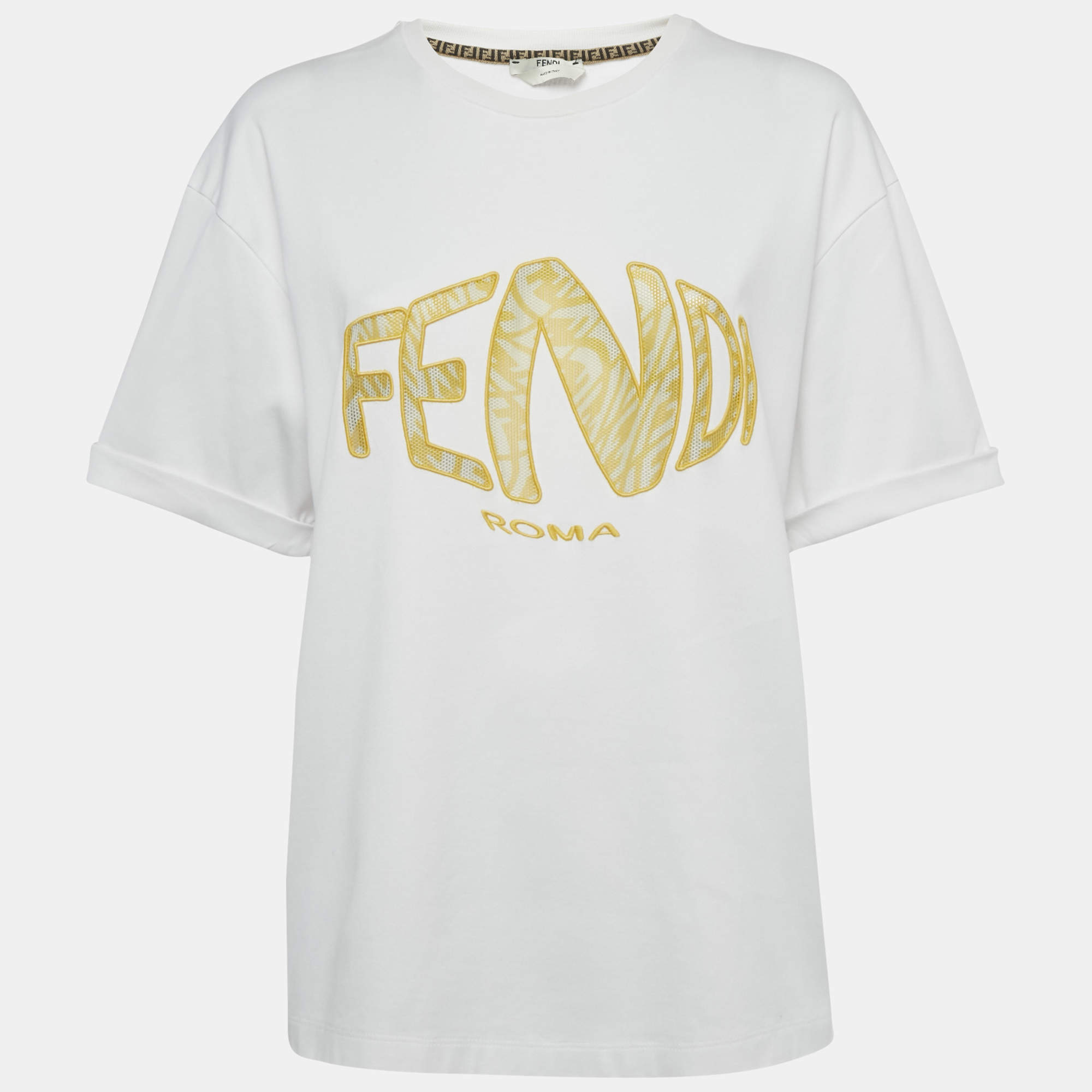FENDI ホワイト Tシャツ サイズ40 Fendi T-Shirt XL: Distinctive Eye Design