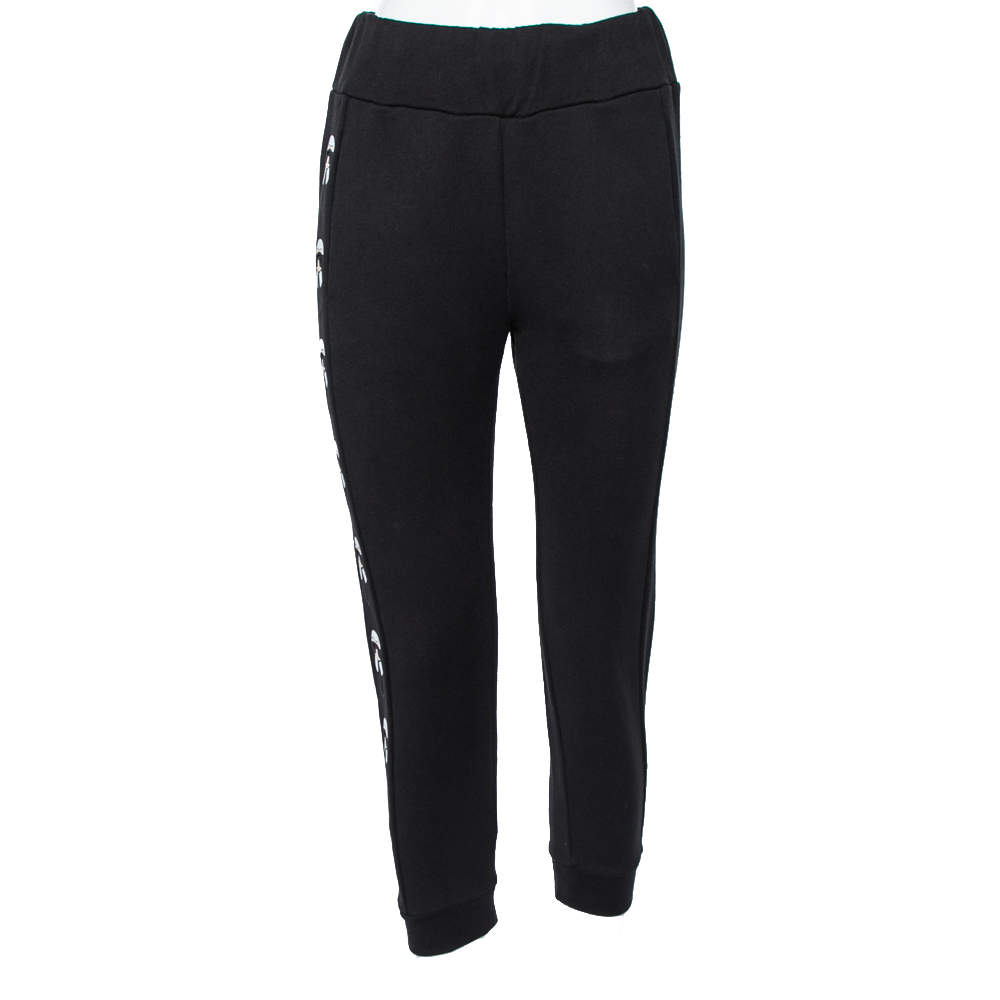 Pre Owned Fendi Black Cotton Karlito Joggers S