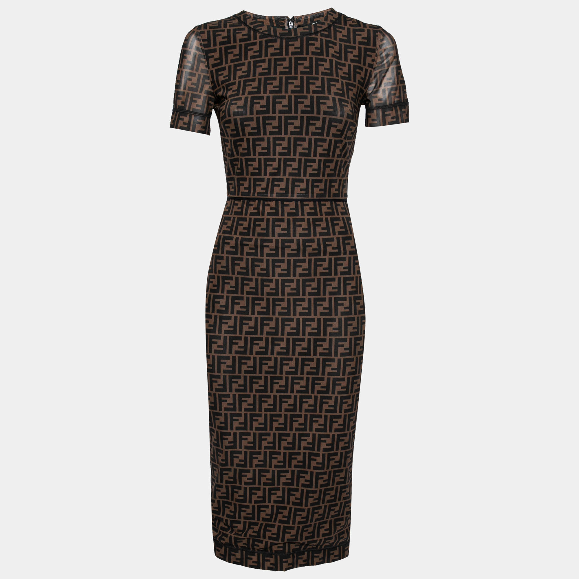 ワンピース Fendi Printed Stretch Tulle Dress luxury-women-fendi-used-