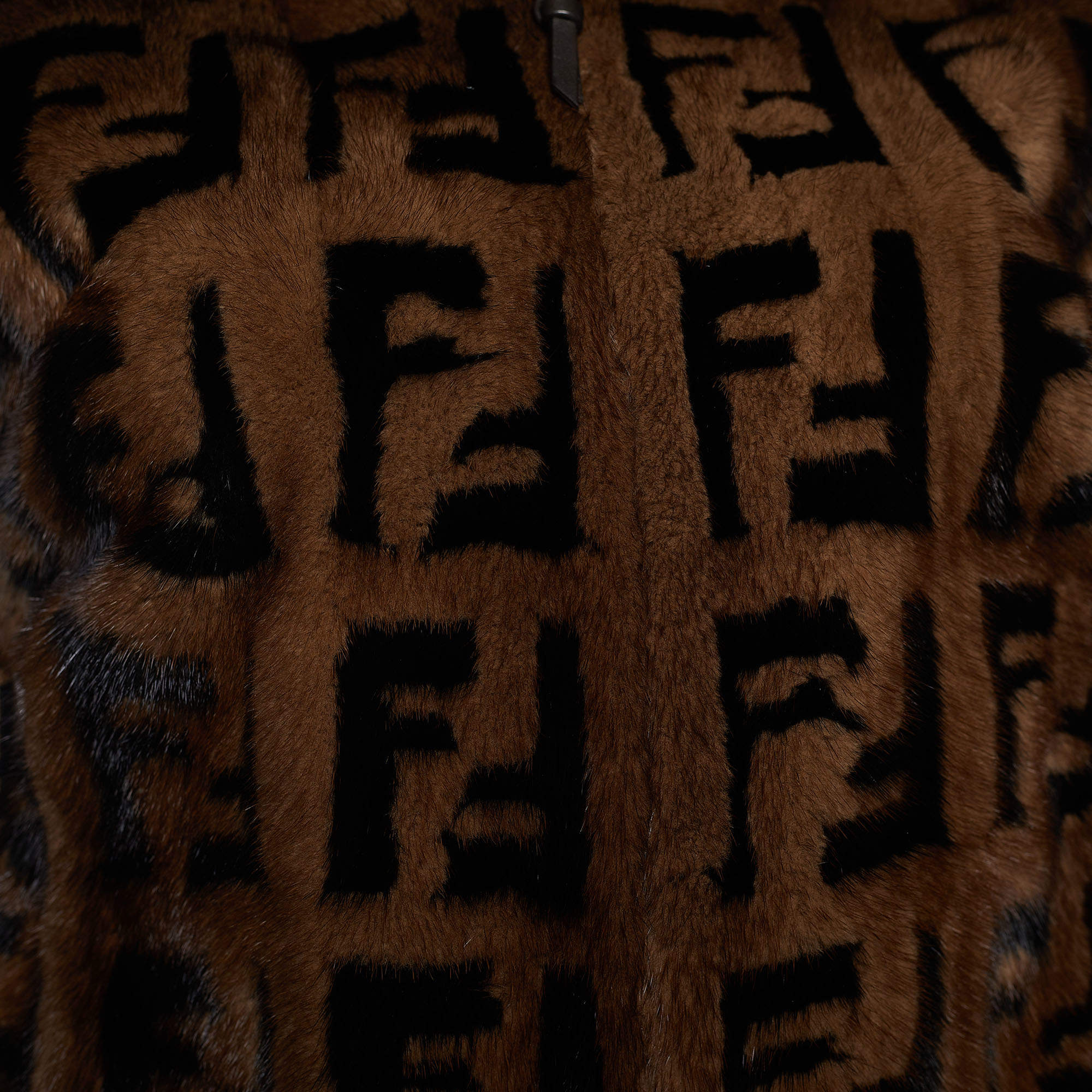 Fendi Brown Logo Monogram Knit Mink Detail Bomber Jacket S Fendi | The  Luxury Closet