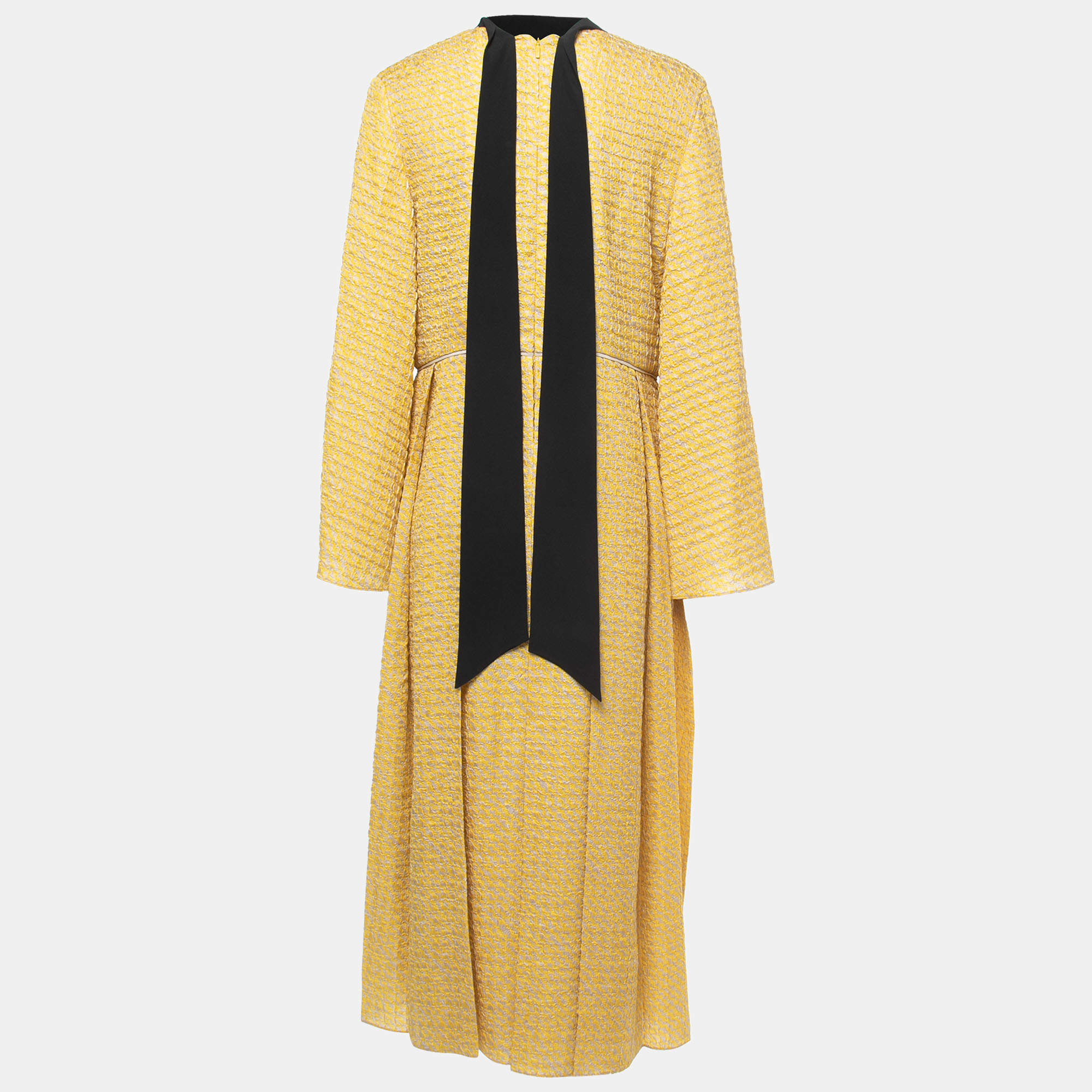 Silk mid-length dress Fendi Yellow size 44 IT in Silk - 27310103