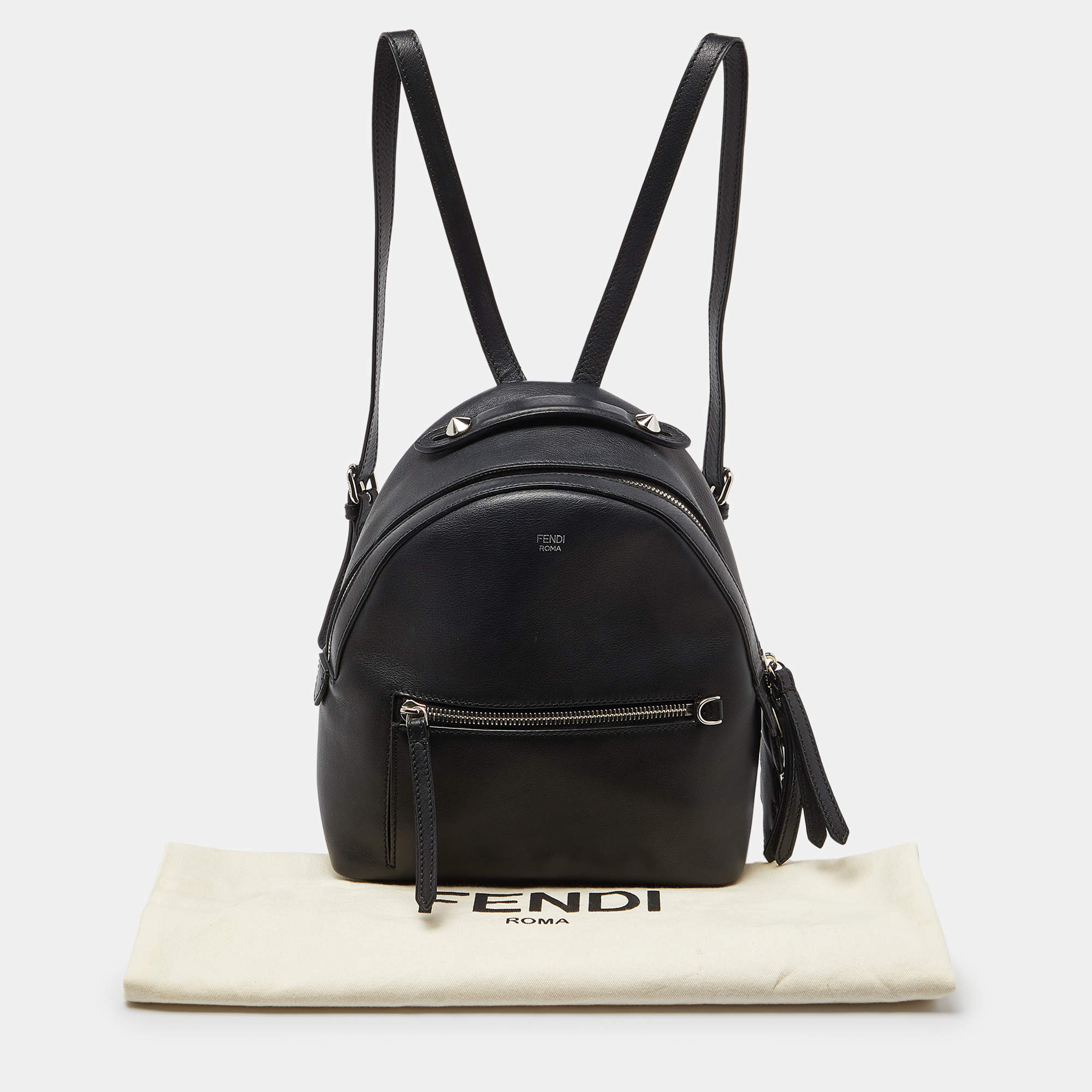 Fendi Black Leather Mini By The Way Backpack Fendi TLC