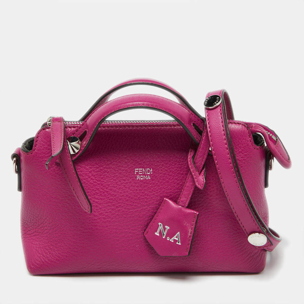 Pre Owned Fendi Pink Leather Mini By The Way Crossbody Bag