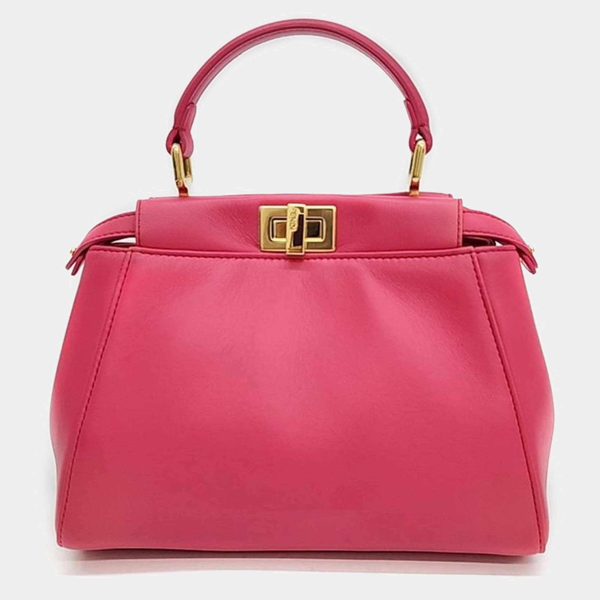 Fendi Beige Leather Peekaboo Mini Handbag