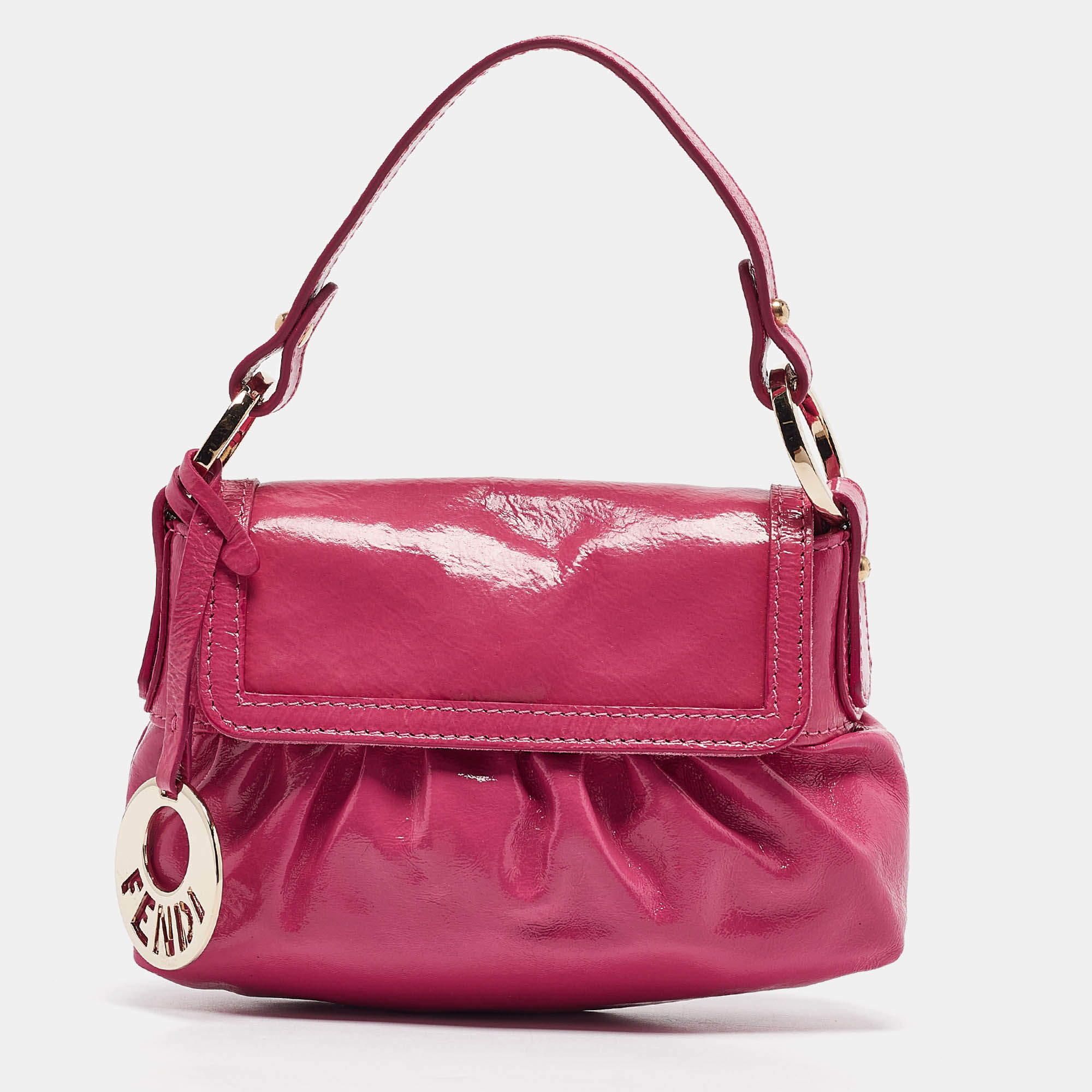 Fendi Pink Patent Leather Mini Chef Bag